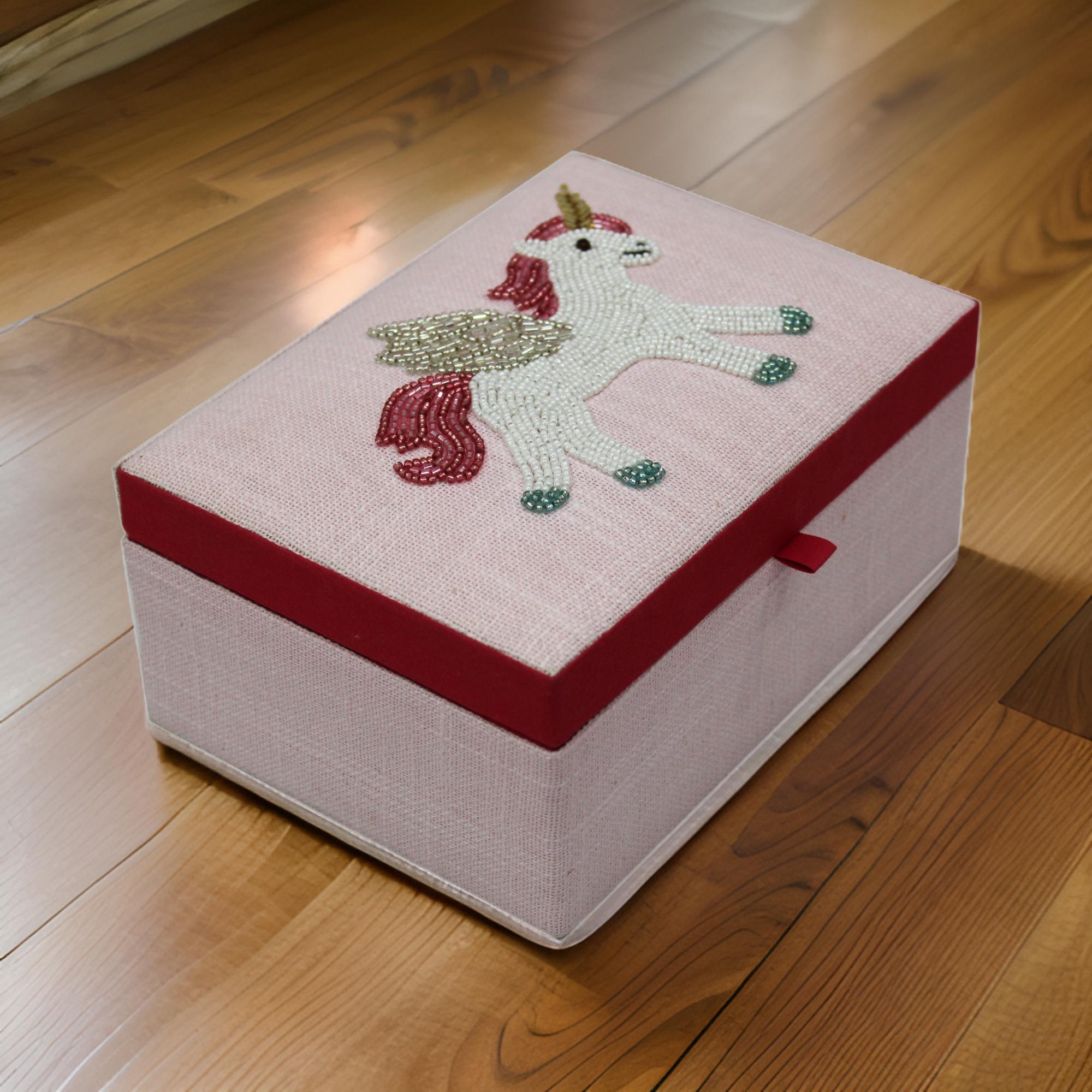 Unicorn Beaded Stationary Box for Kids