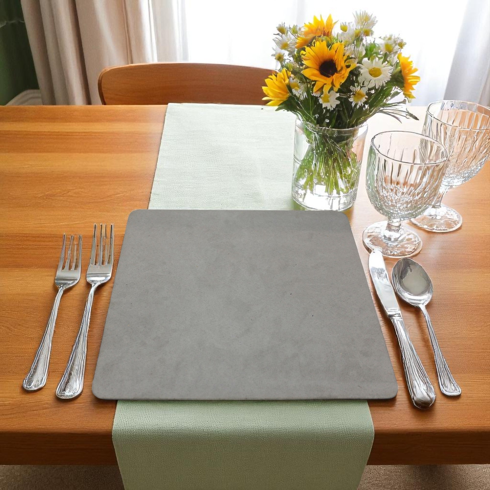 Mirror Glass Placemats for Dining Table Set of Two