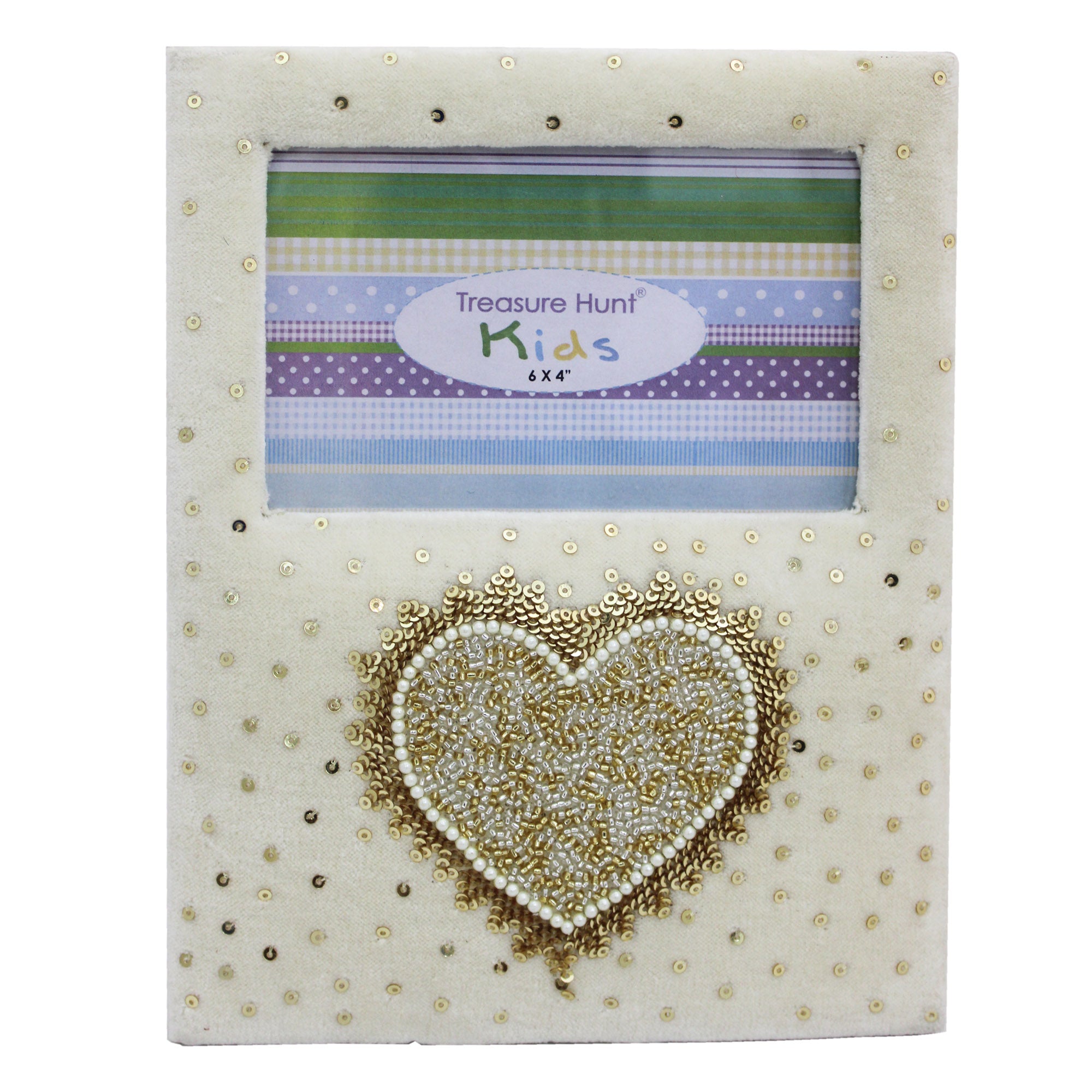 Multicolored Heart Sequin Embroidered Photo-Frame for Kids