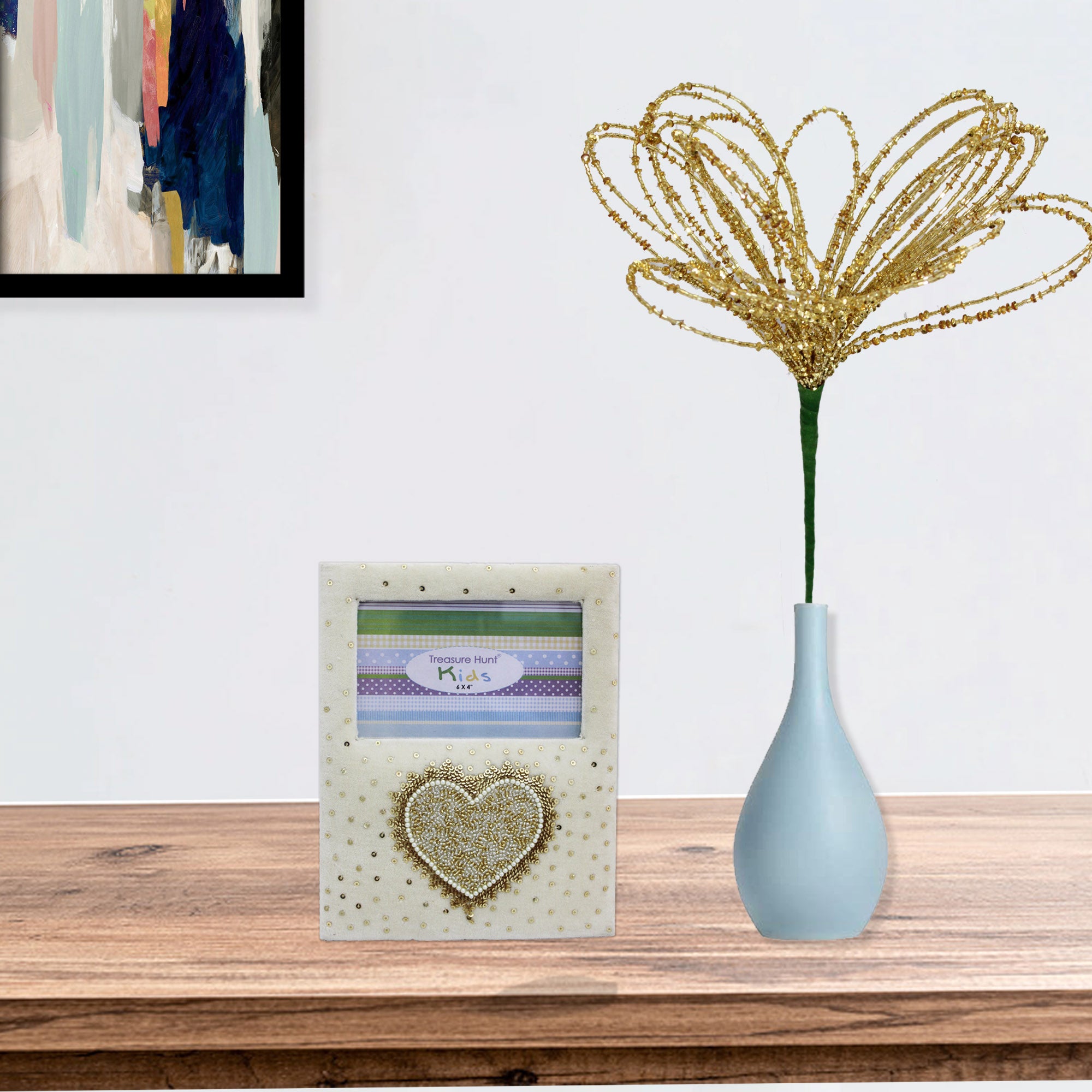 Multicolored Heart Sequin Embroidered Photo-Frame for Kids