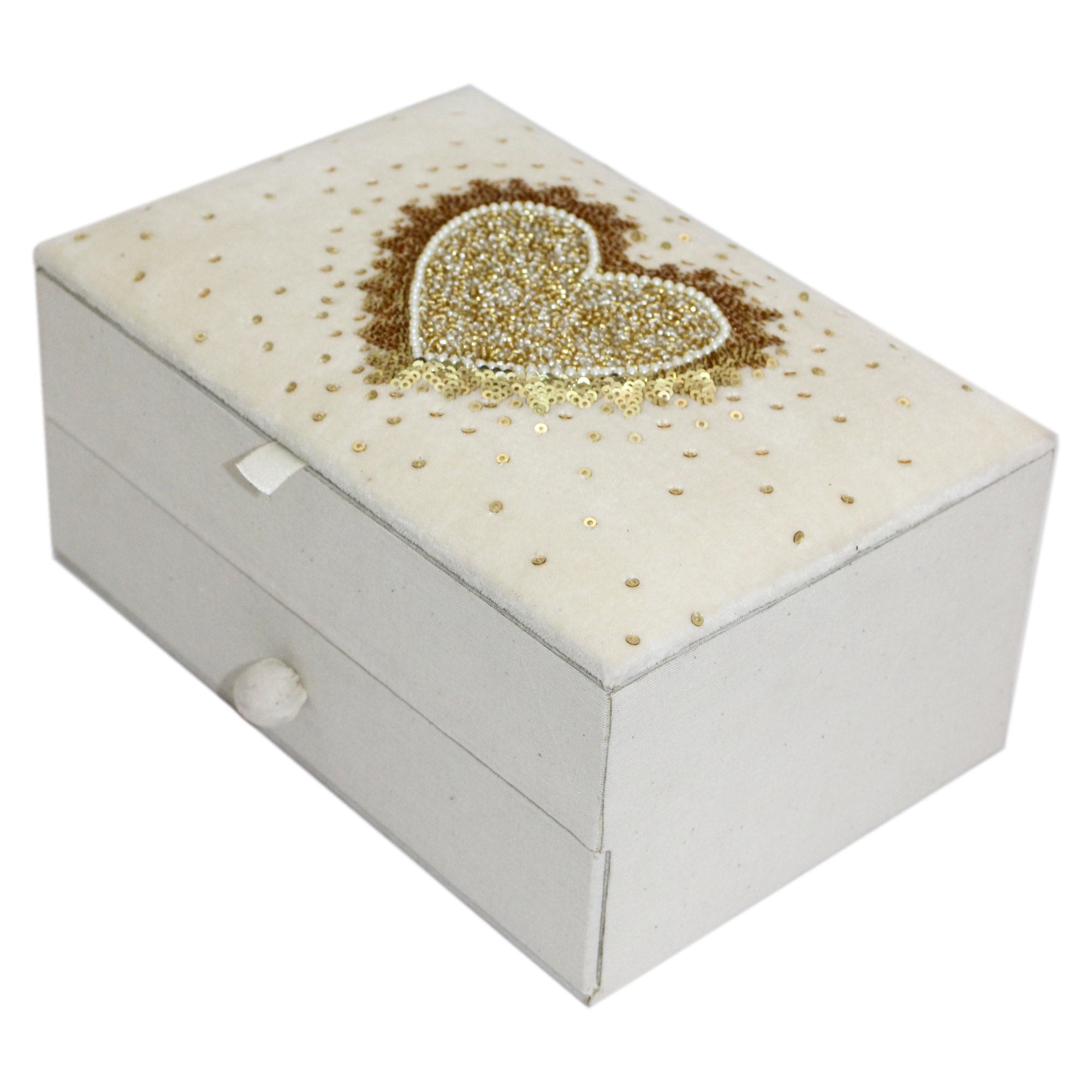 Beautiful Heart Sequin Design Drawer Box for Kids