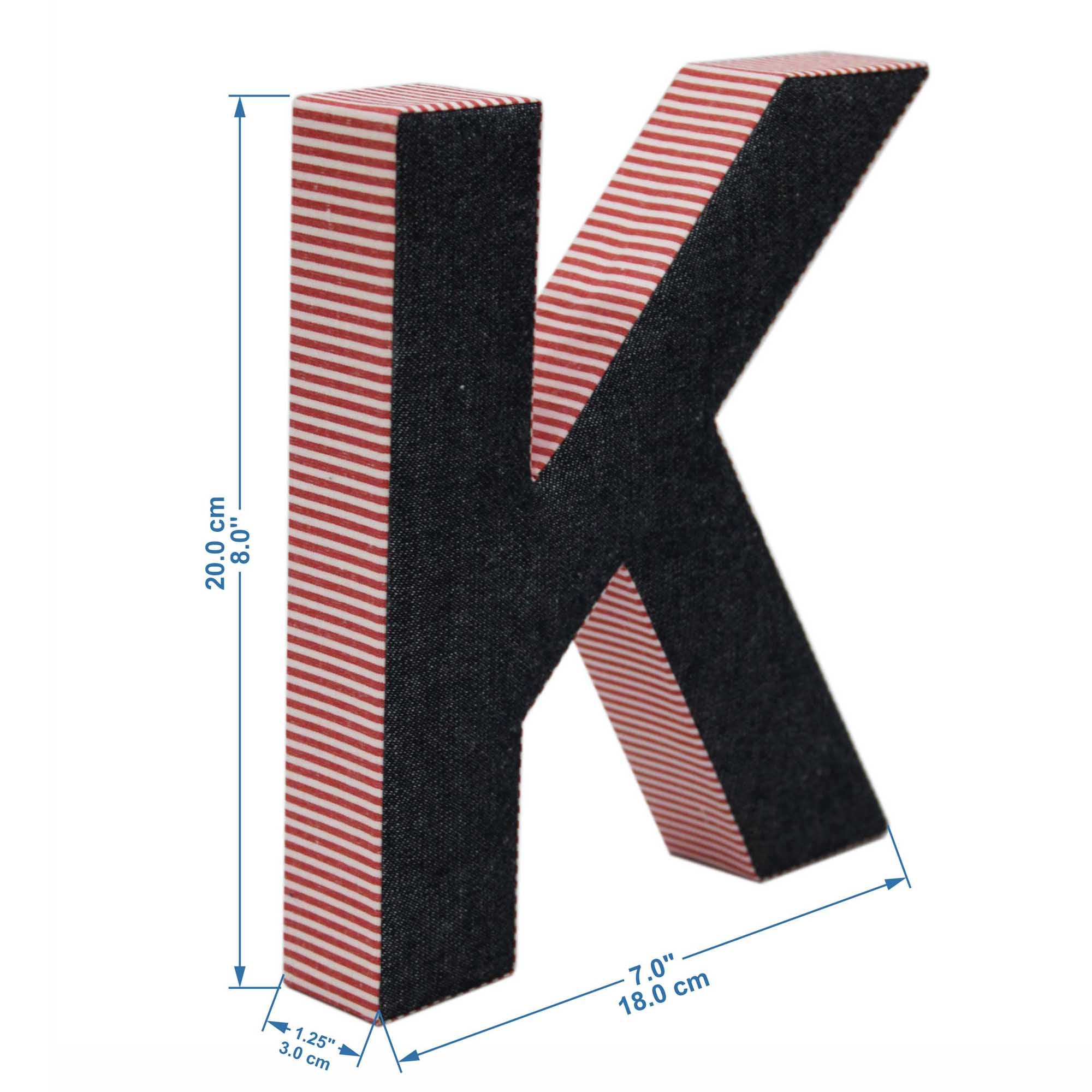 Wall Hanging Alphabet Letter "K"