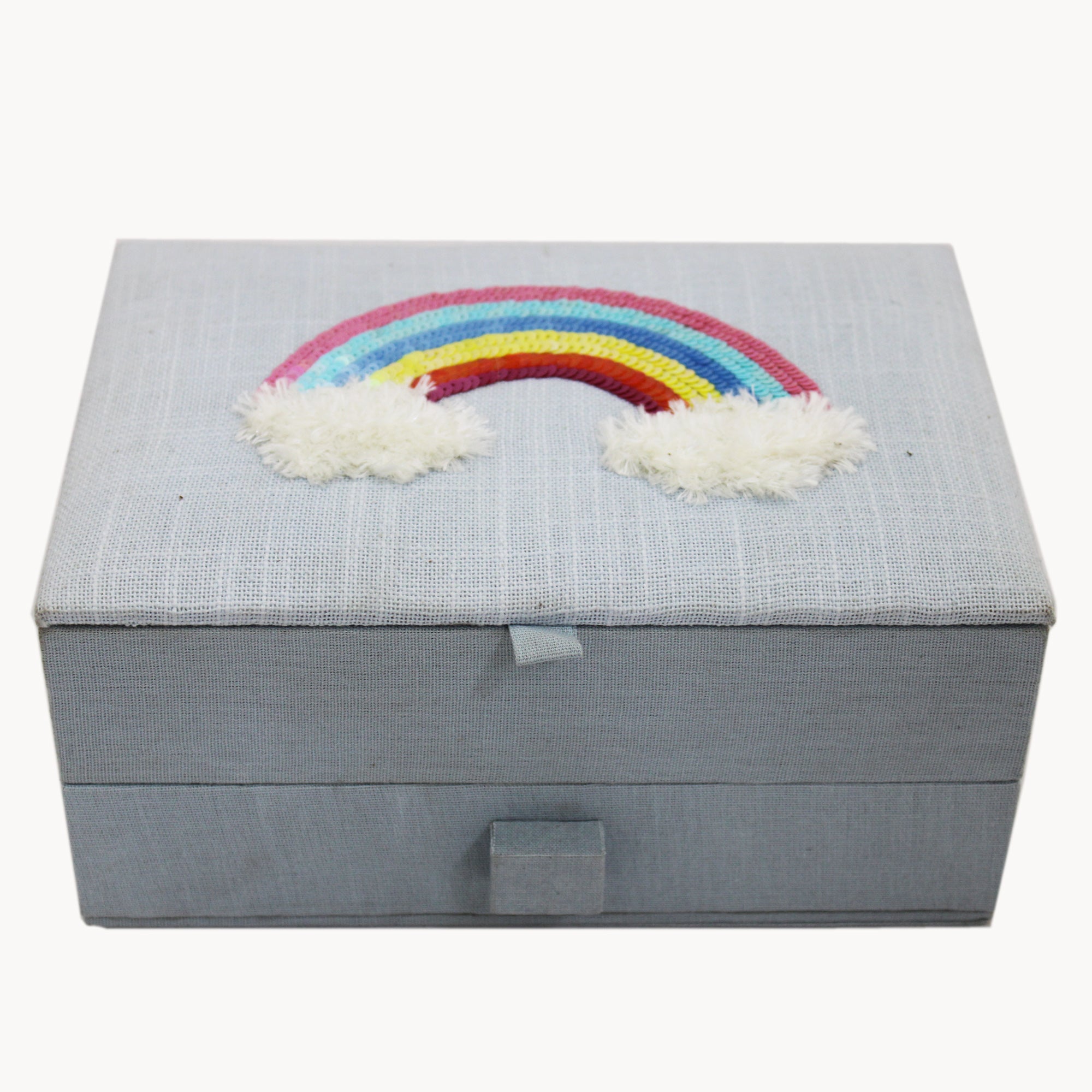Multicolored Hand Stitched Rainbow Drawer Box for Kids