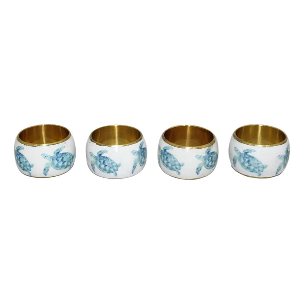Printed Metal Napkin Rings Set of Four
