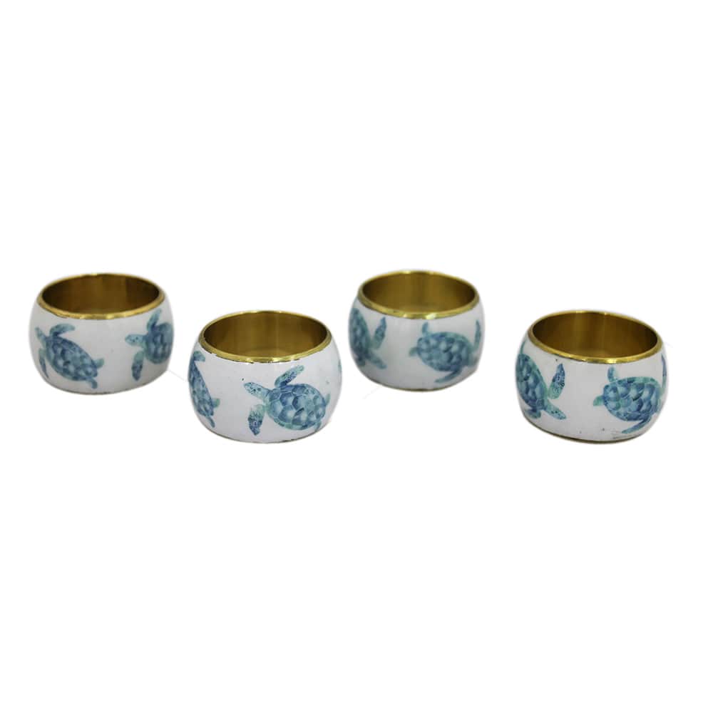 Printed Metal Napkin Rings Set of Four