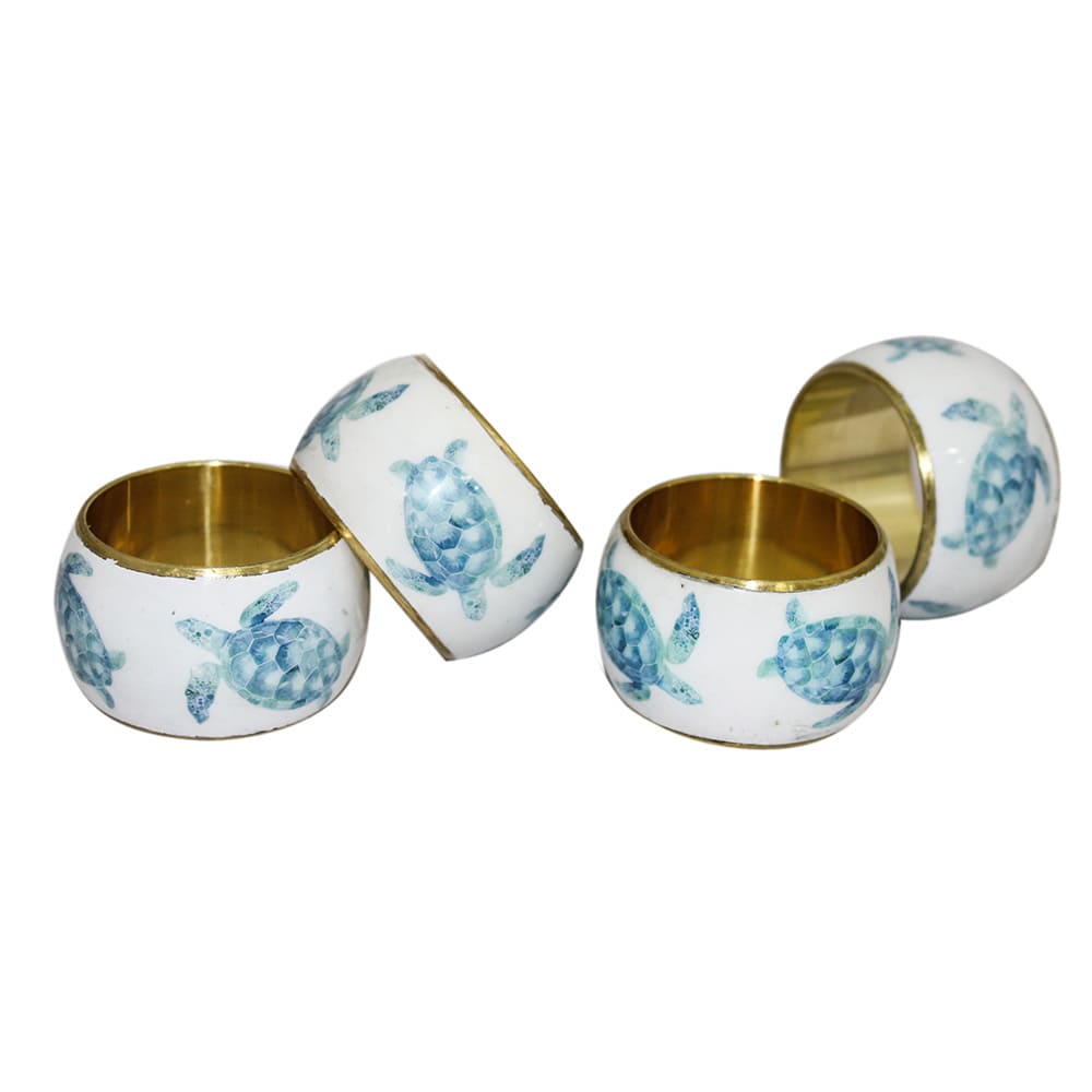Printed Metal Napkin Rings Set of Four