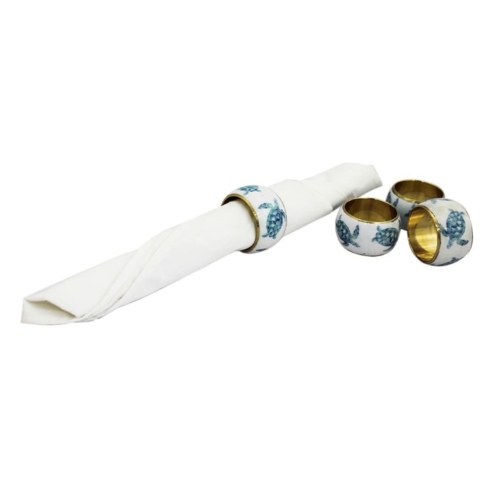 Printed Metal Napkin Rings Set of Four