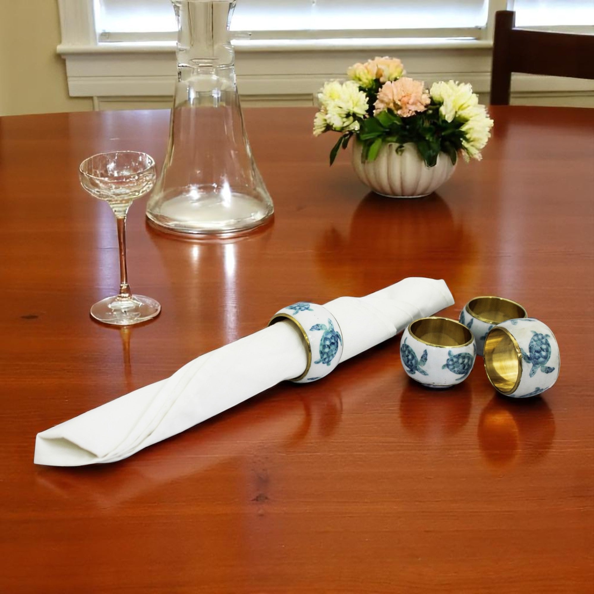 Printed Metal Napkin Rings Set of Four