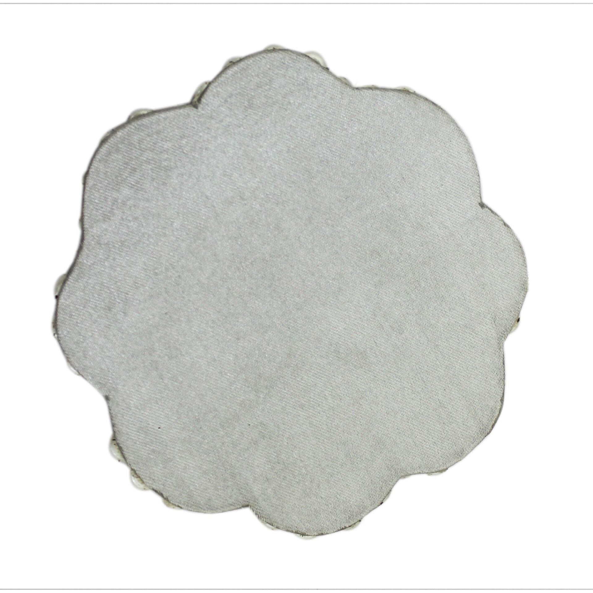 Flower Shape Silver Beaded Coasters for Dining Table Set of Four