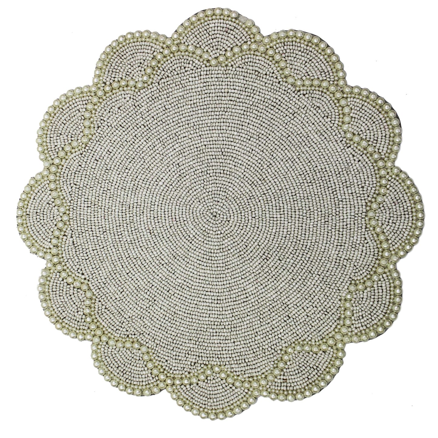 Silver Beaded Placemats for Dining Table(Set of 2)