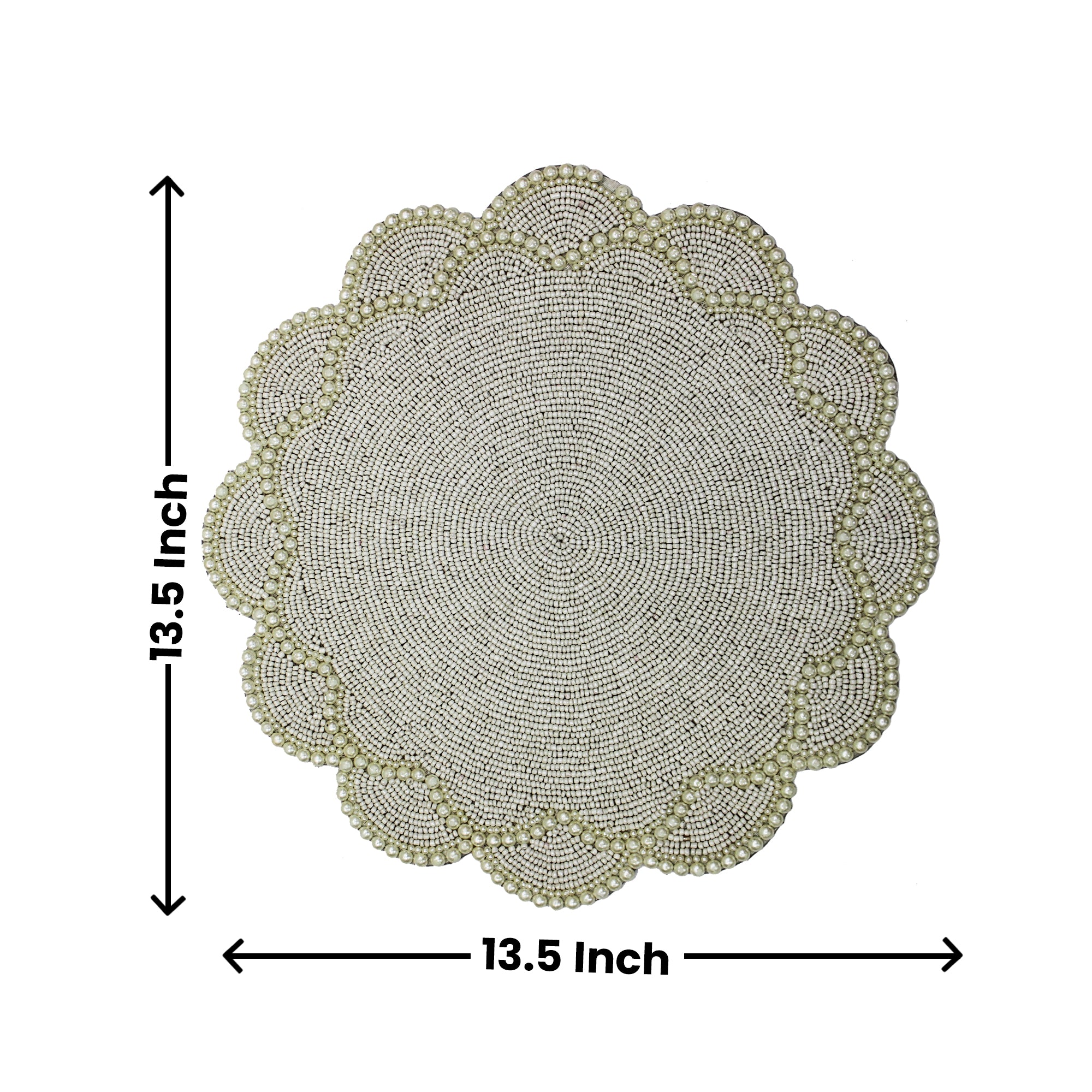 Silver Beaded Placemats for Dining Set of Two