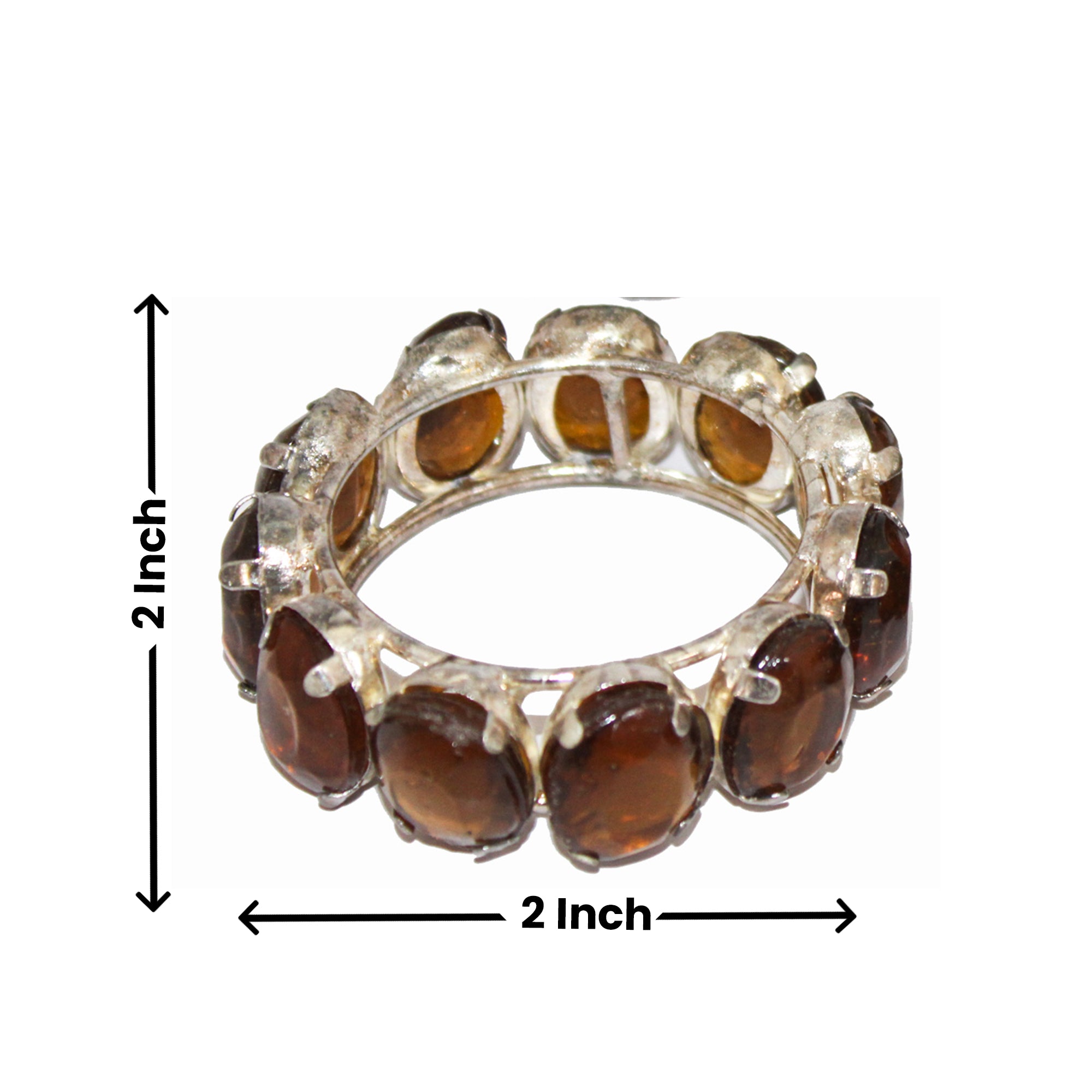 Brown Jewelled Napkin Ring Set of Four
