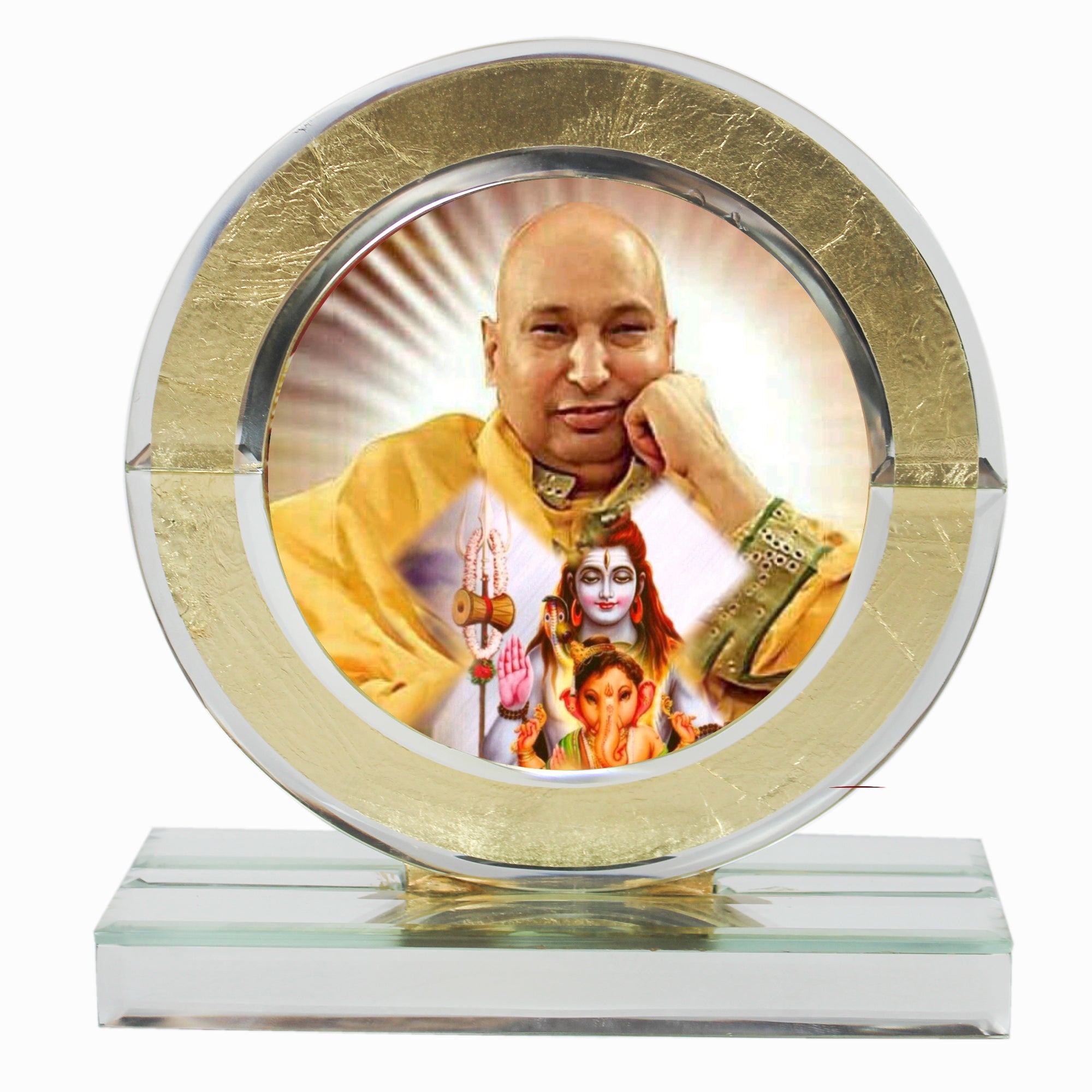 Guruji Gold Designer Glass Photo Frame for Blessings-TH-1246