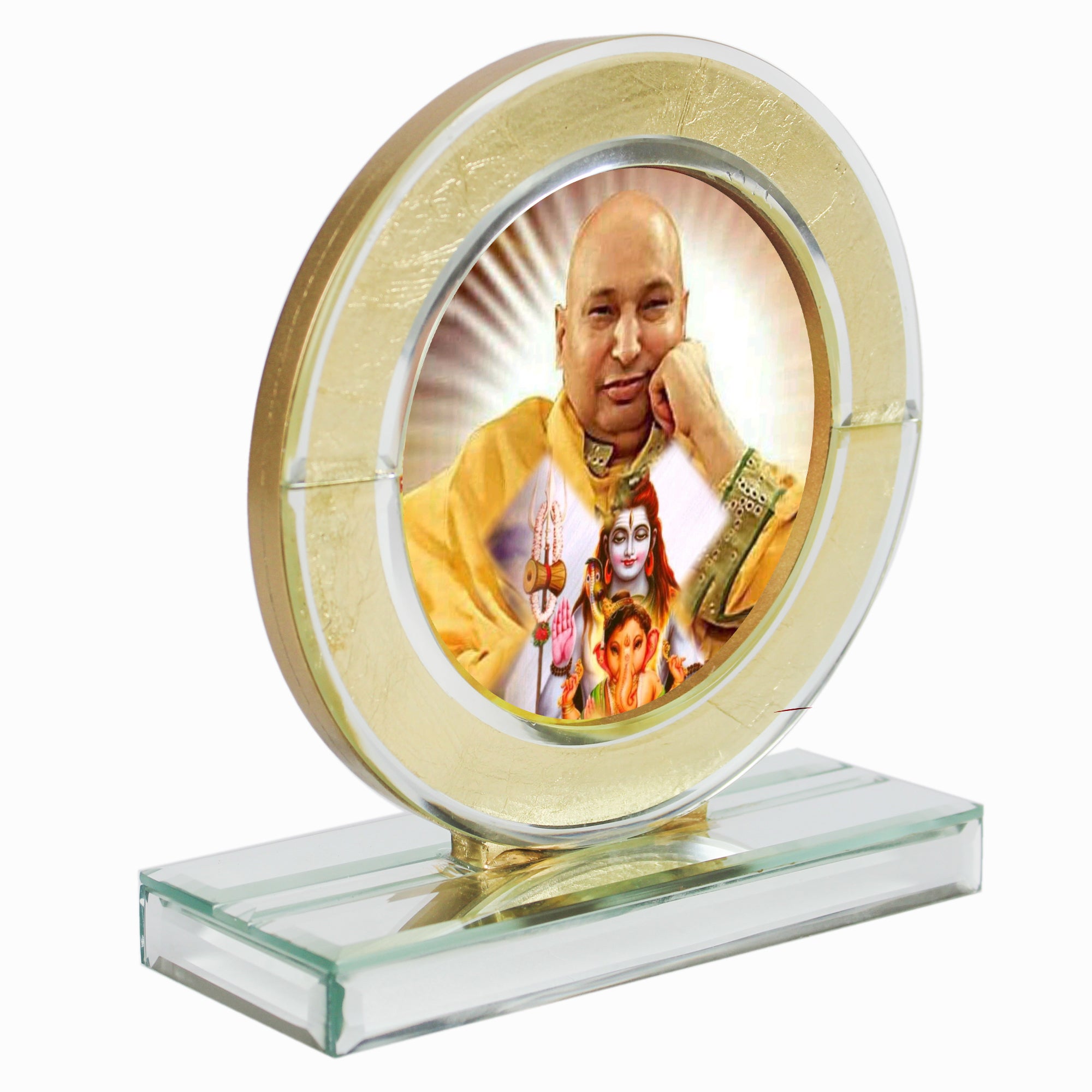  Guruji Gold Designer Glass Photo Frame for Blessings-TH-1246 
