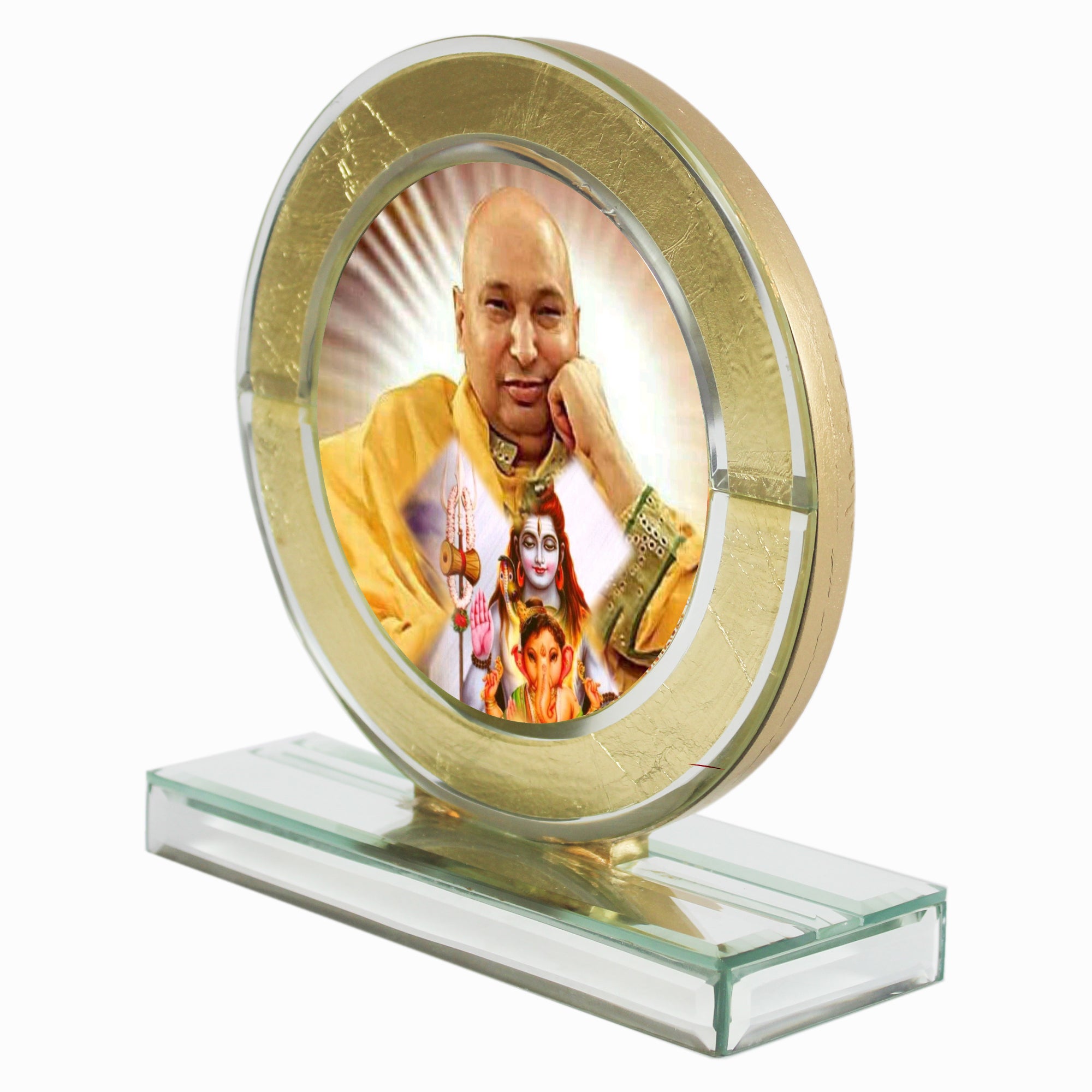 Guruji Gold Designer Glass Photo Frame for Blessings-TH-1246