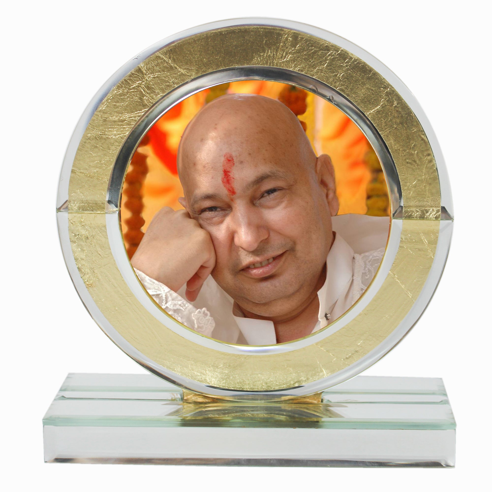Guruji Gold Designer Glass Photo Frame for Blessings-TH-1257