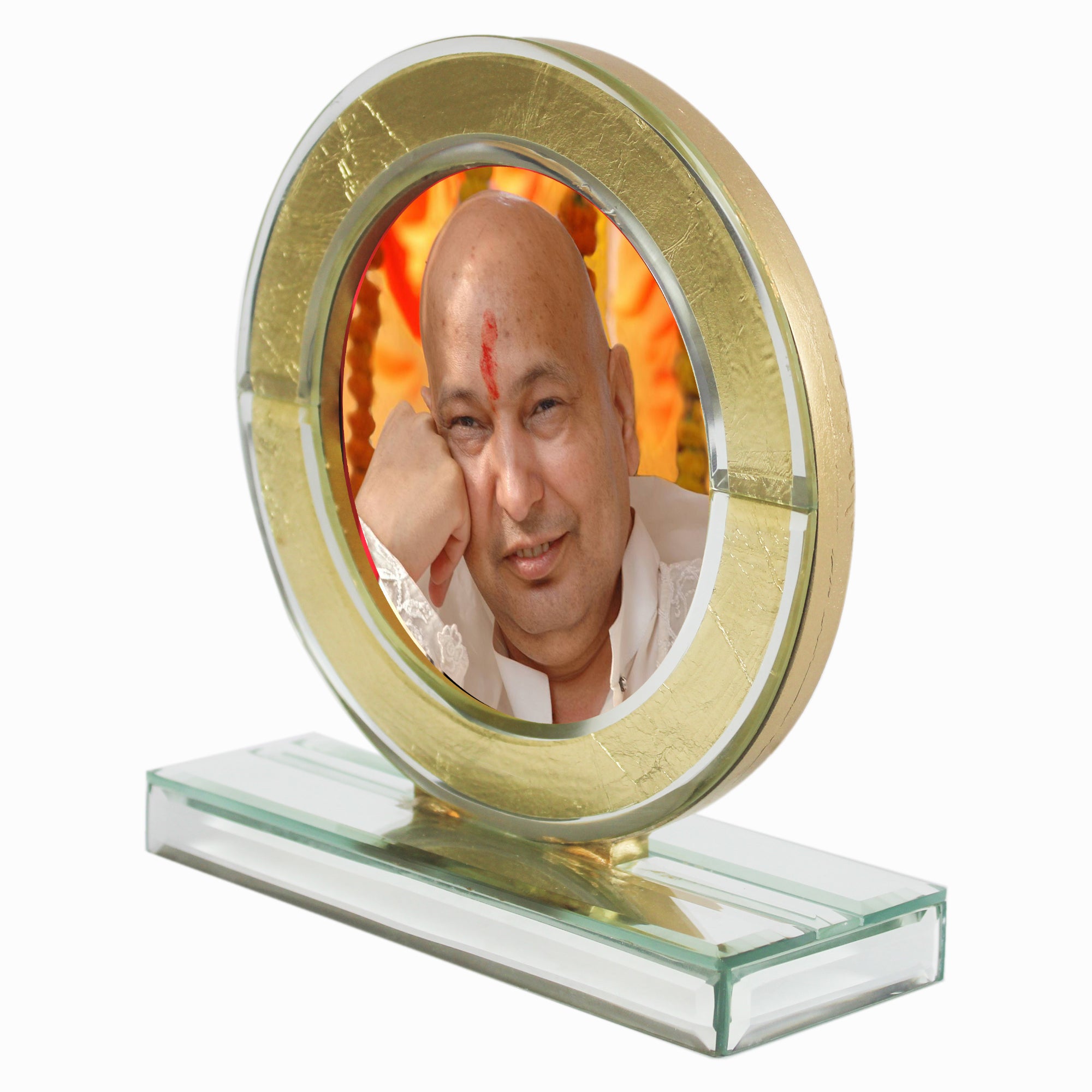 Guruji Gold Designer Glass Photo Frame for Blessings-TH-1257