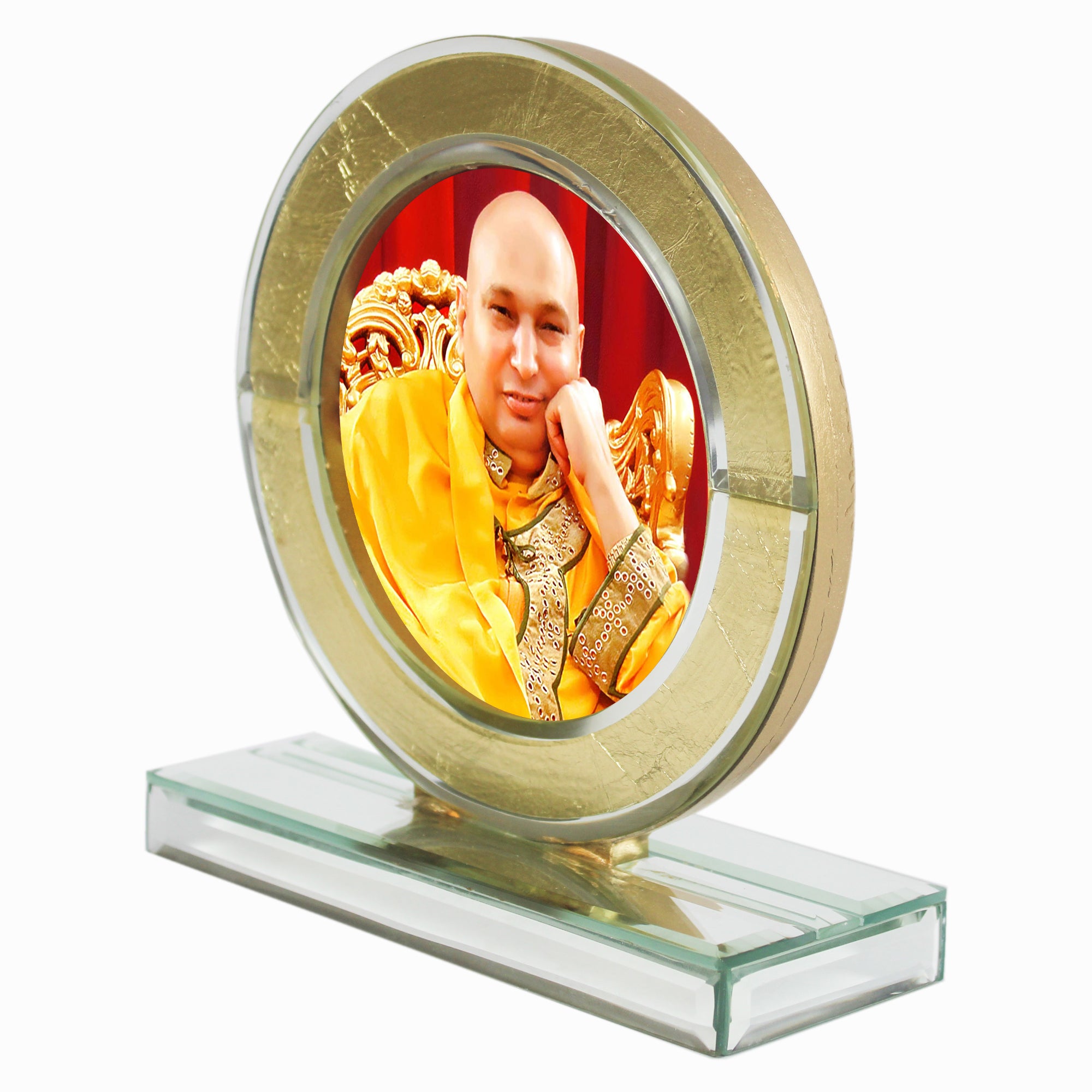 Guruji Gold Designer Glass Photo Frame for Blessings-TH-1259