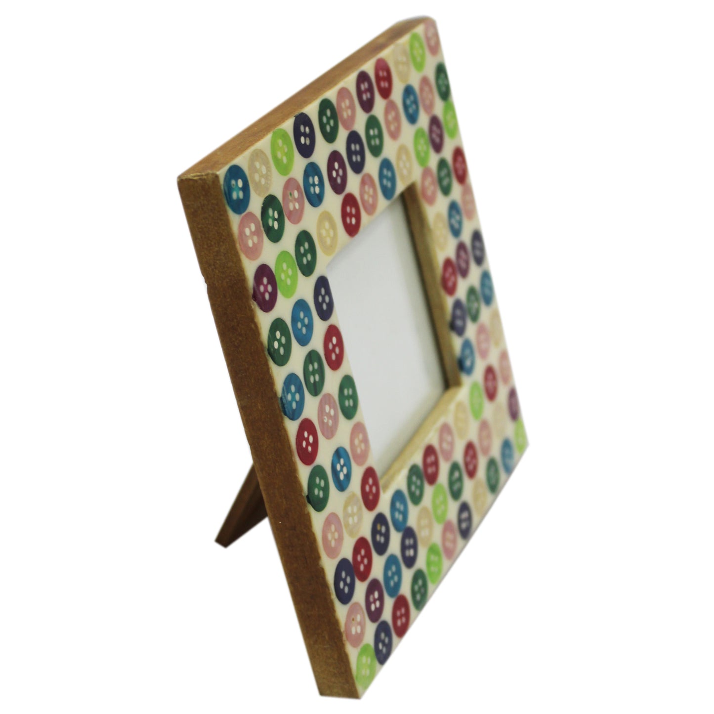 Multicolour Resin Button Design Photo/ Picture Frame (Picture Size: 3 X 3 Inches)-TH-126