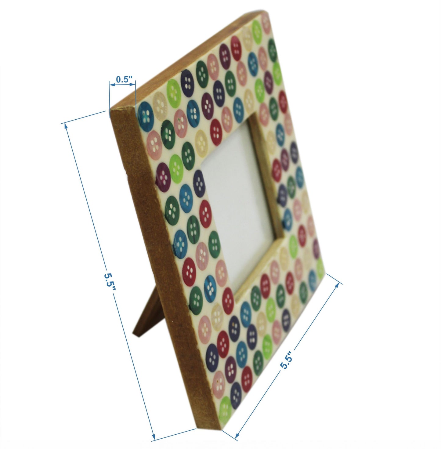 Multicolour Resin Button Design Photo/ Picture Frame (Picture Size: 3 X 3 Inches)-TH-126