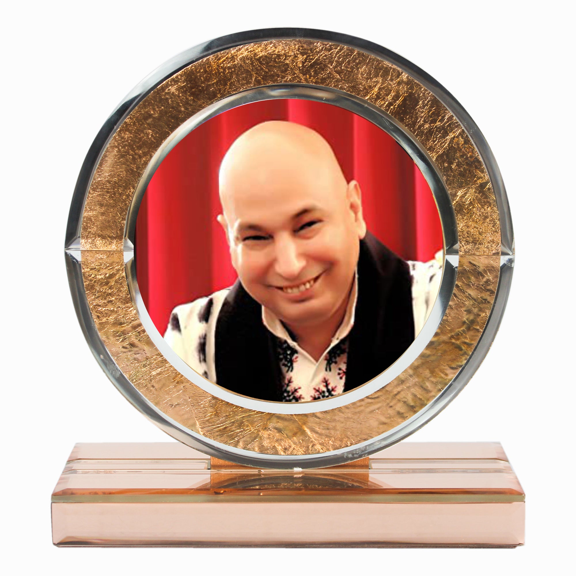 Guruji Rose Gold Designer Glass for Blessings - TH-1264