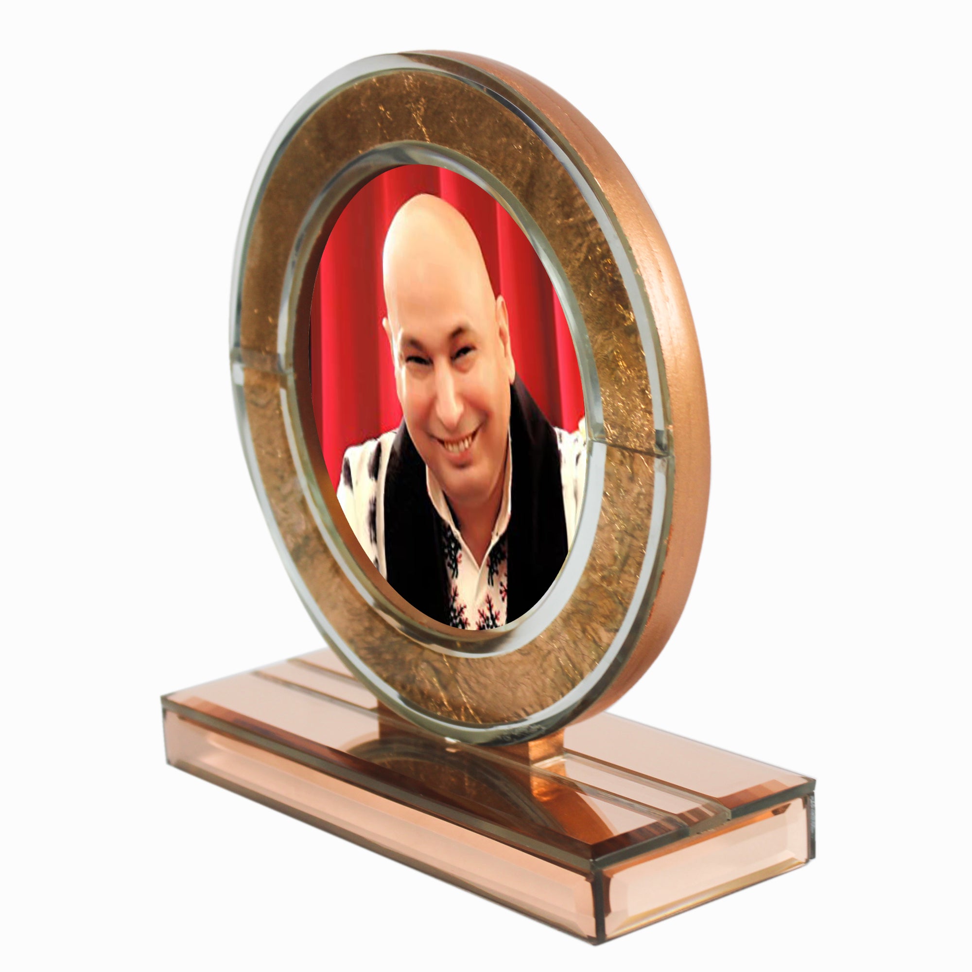 Guruji Rose Gold Designer Glass for Blessings - TH-1264