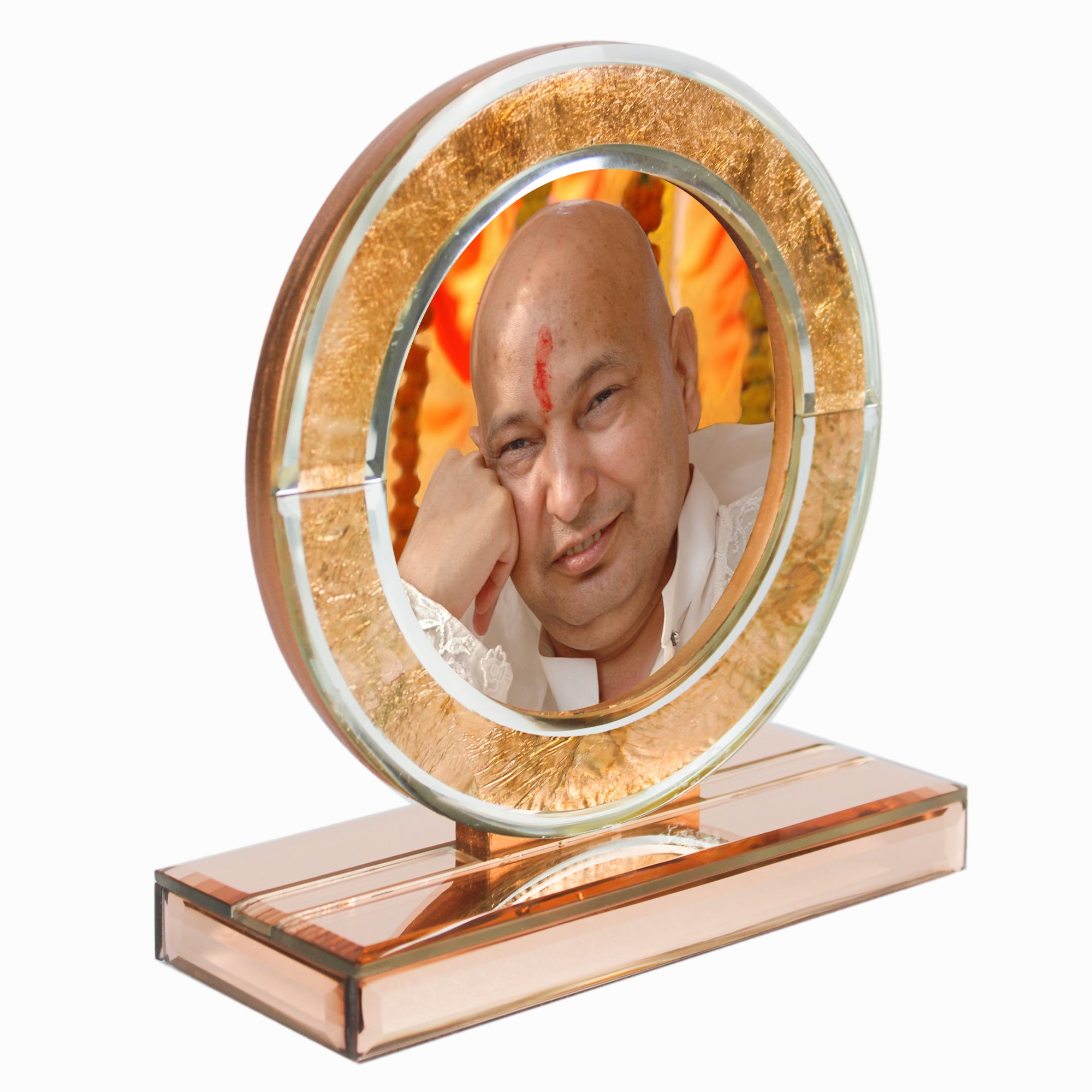  Guruji  Rose Gold Mirror Photo Frame for Blessings 