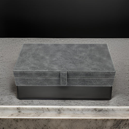 12 Slots Grey Leatherite Watch Box