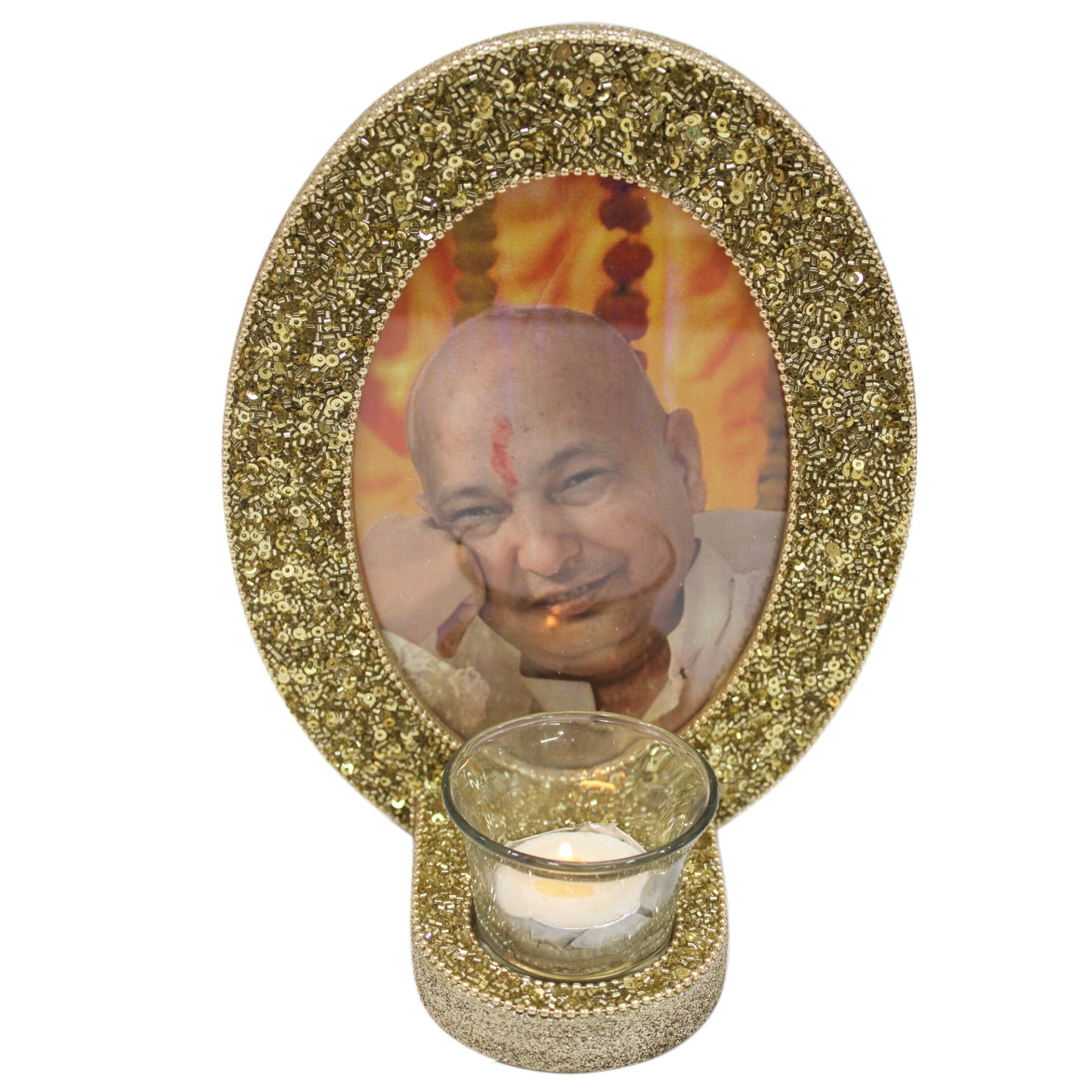 Decorative Guruji Blessings Gold Photo Frame (5x7 Inches ) - TH-152
