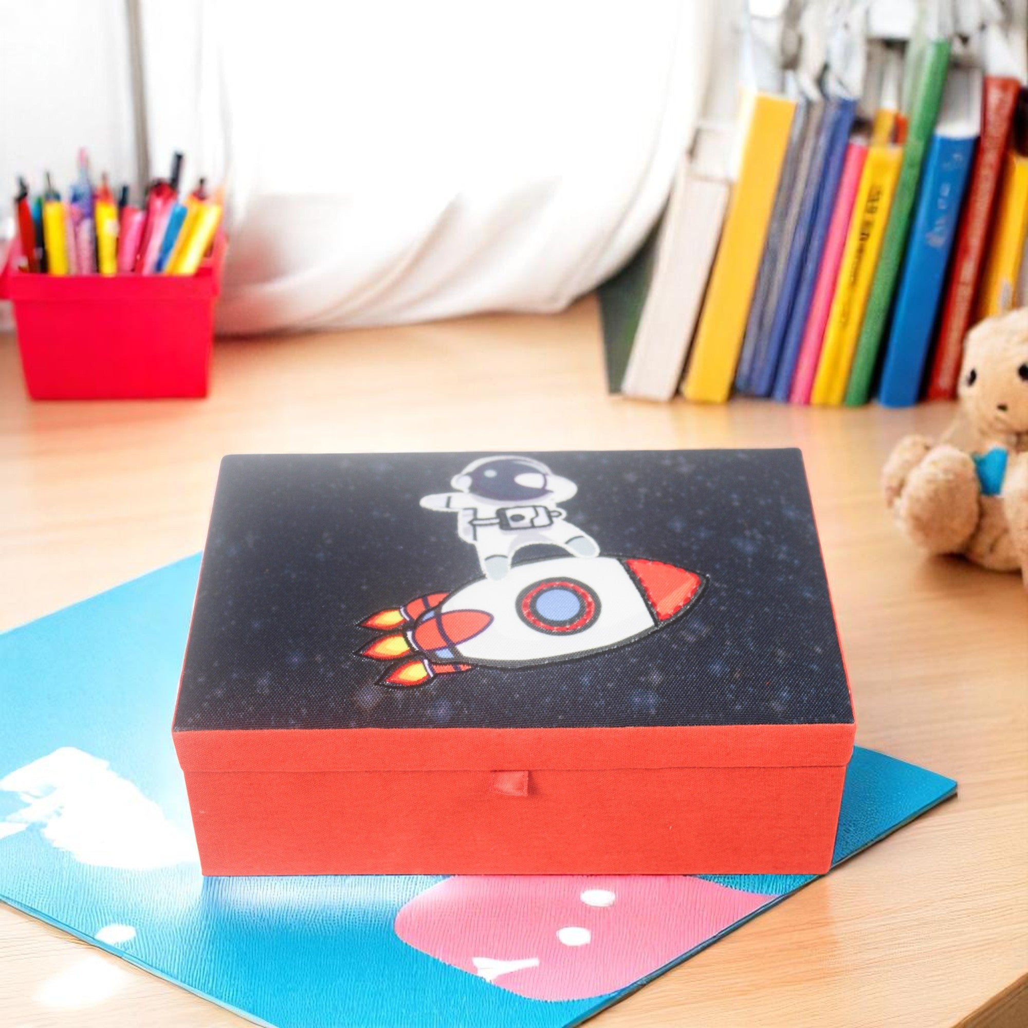 Astronaut Design Storage Box for Kids (Size-9x6x3 Inch)