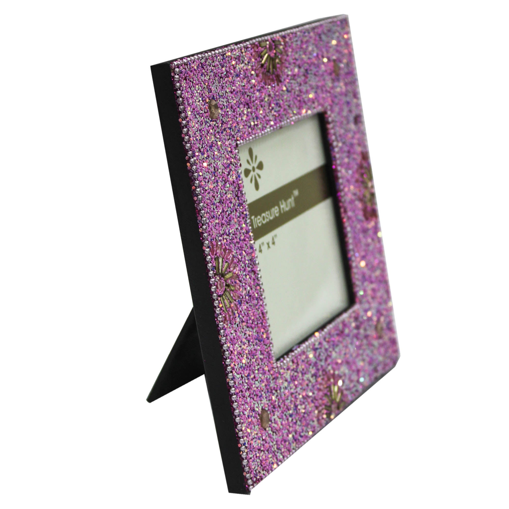 Pink Beaded Photo / Picture Frame (Picture Size: 4 x 4 Inches)-TH-170