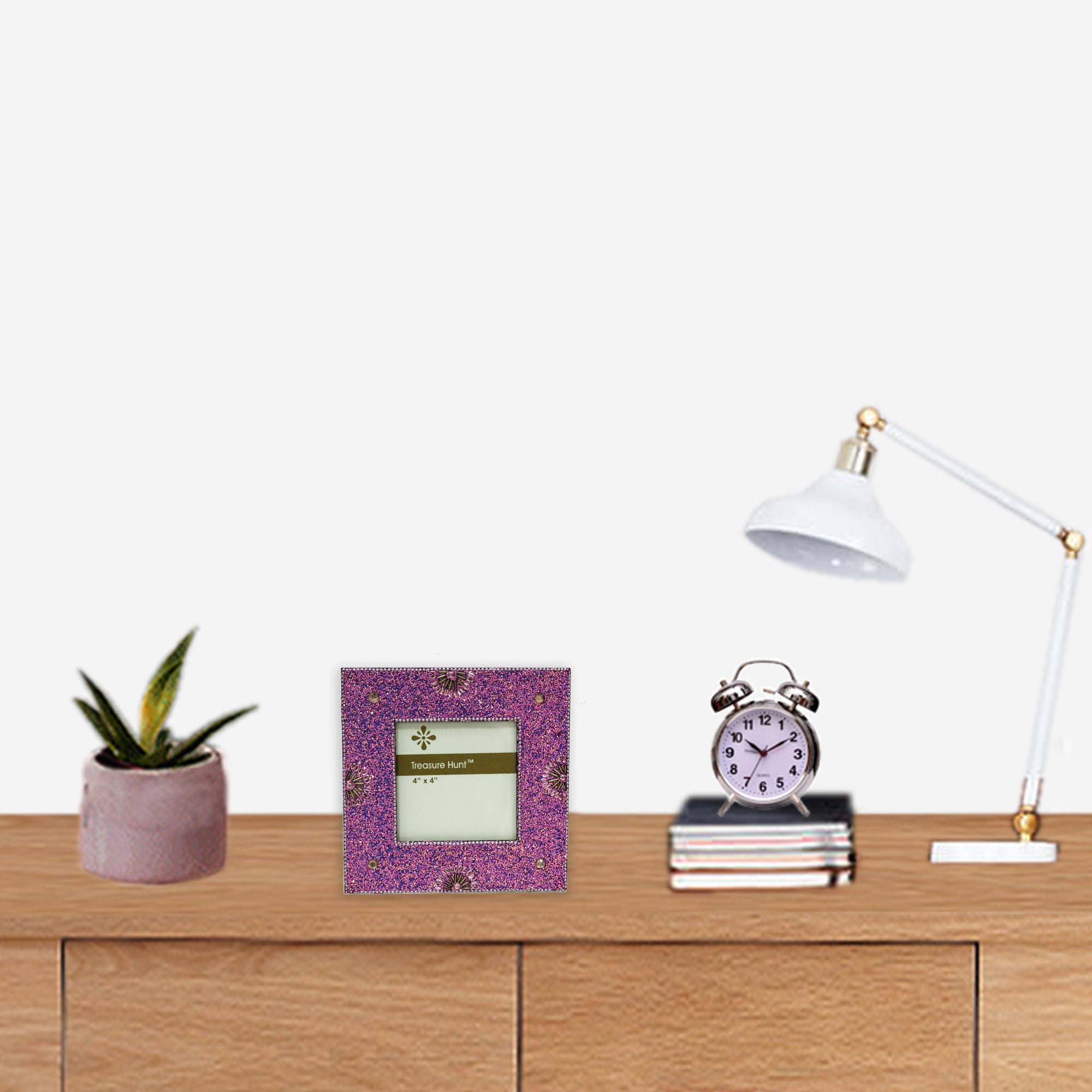 Pink Beaded Photo / Picture Frame (Picture Size: 4 x 4 Inches)-TH-170