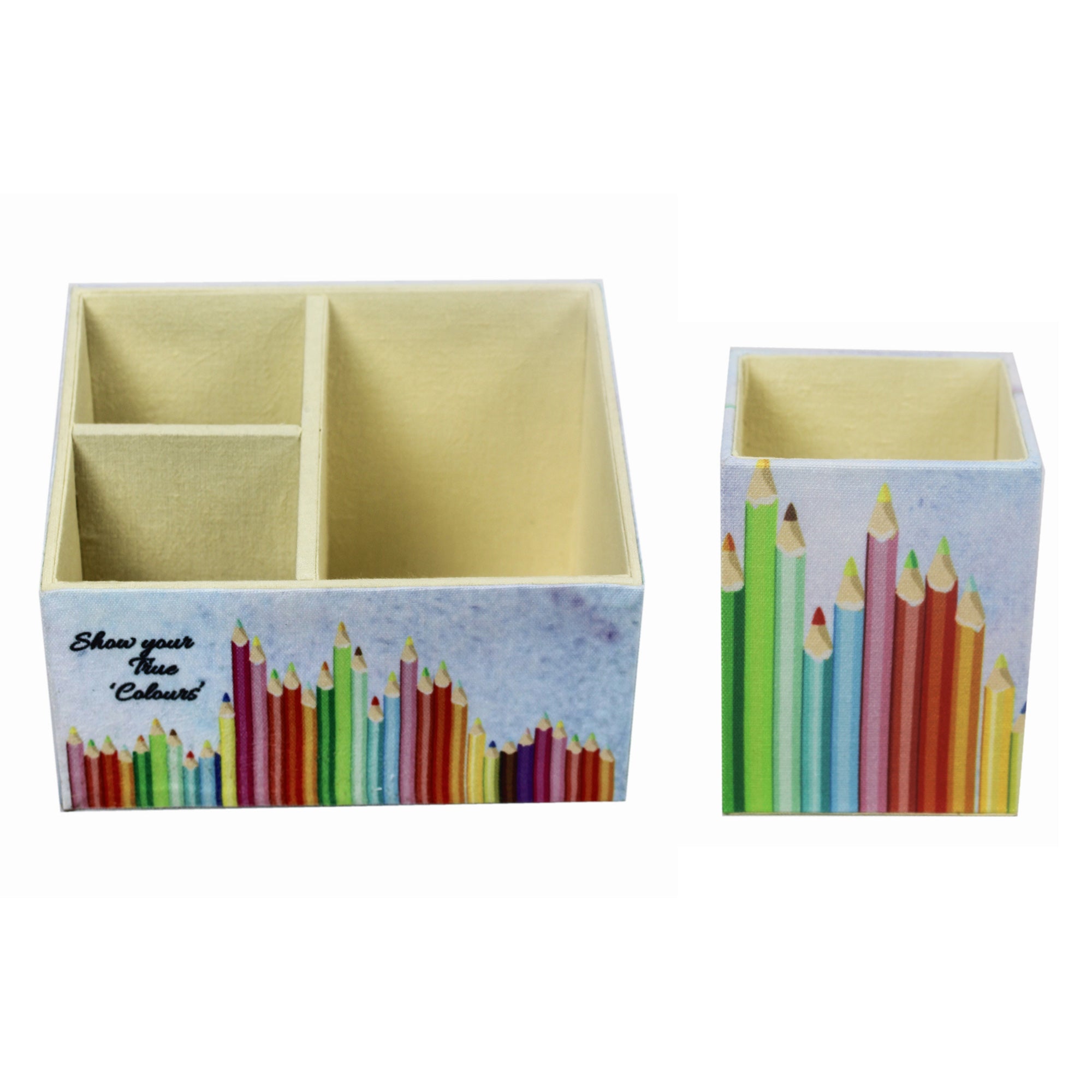 Rainbow Design Stationary Organizer & Pen Holder (Set of 2)