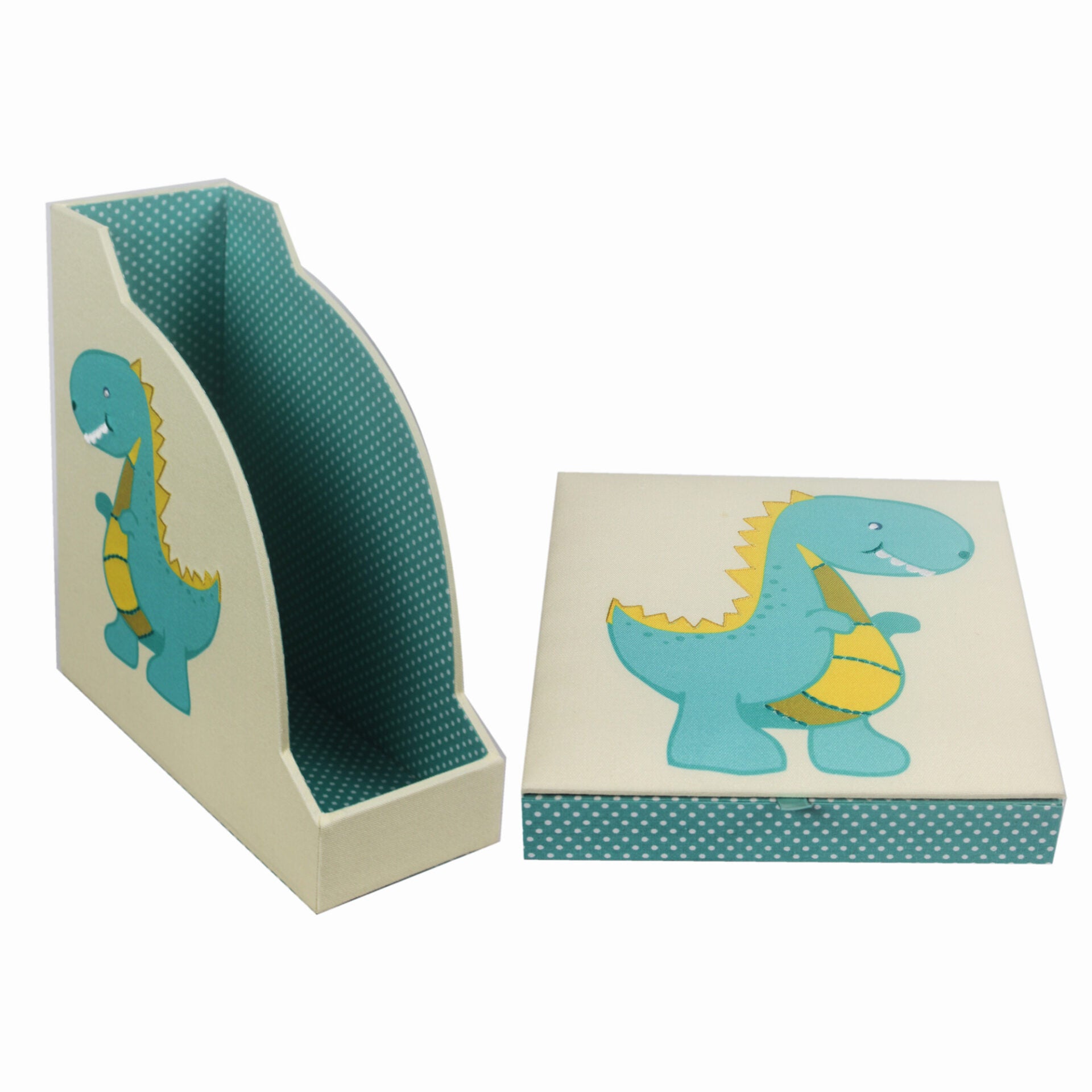 Baby Dinosaur Design Magazine Holder & Stationery Organizer (Set of 2)