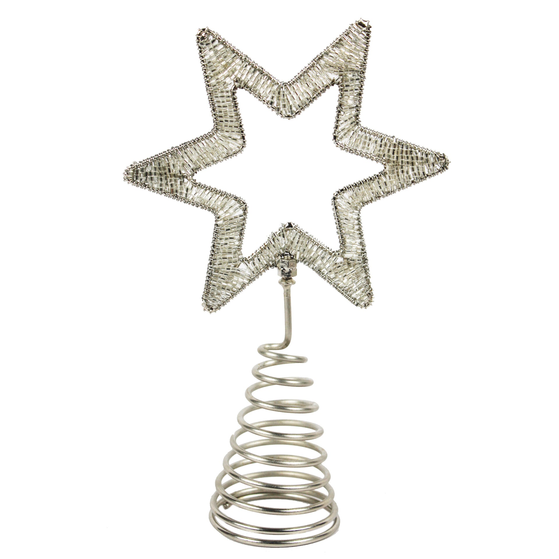 Silver Beaded Star Shaped Tree Topper