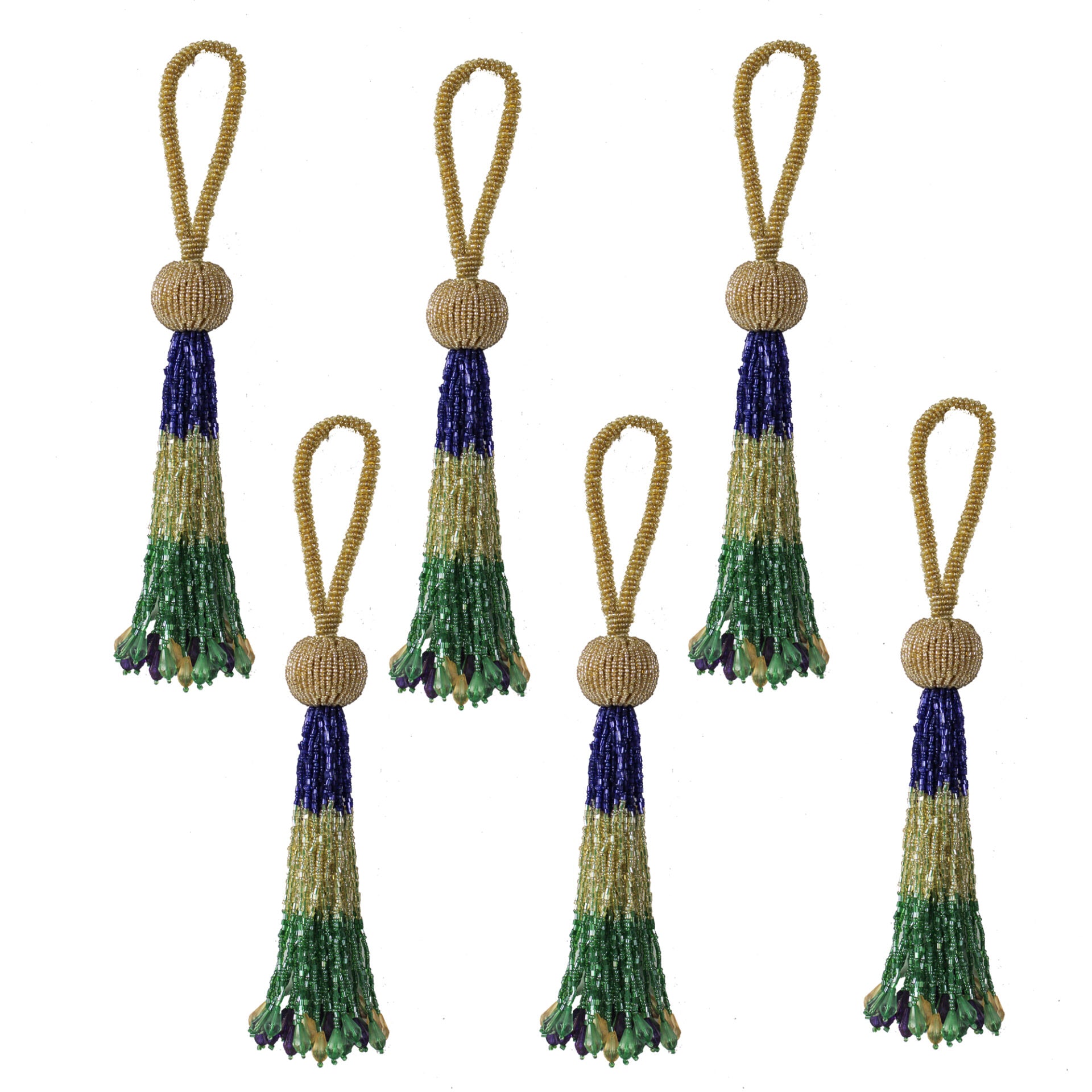 Set of 6 Tassels for Christmas Tree Decoration