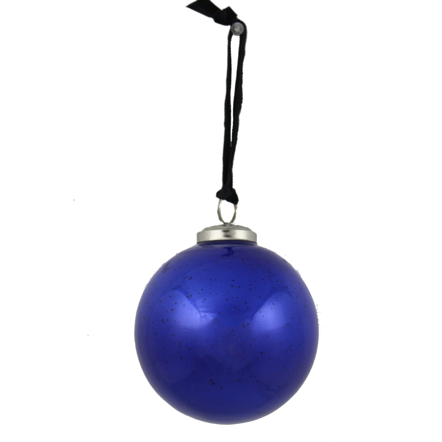 Set of 4 Blue Glass Christmas Tree Decorative Balls