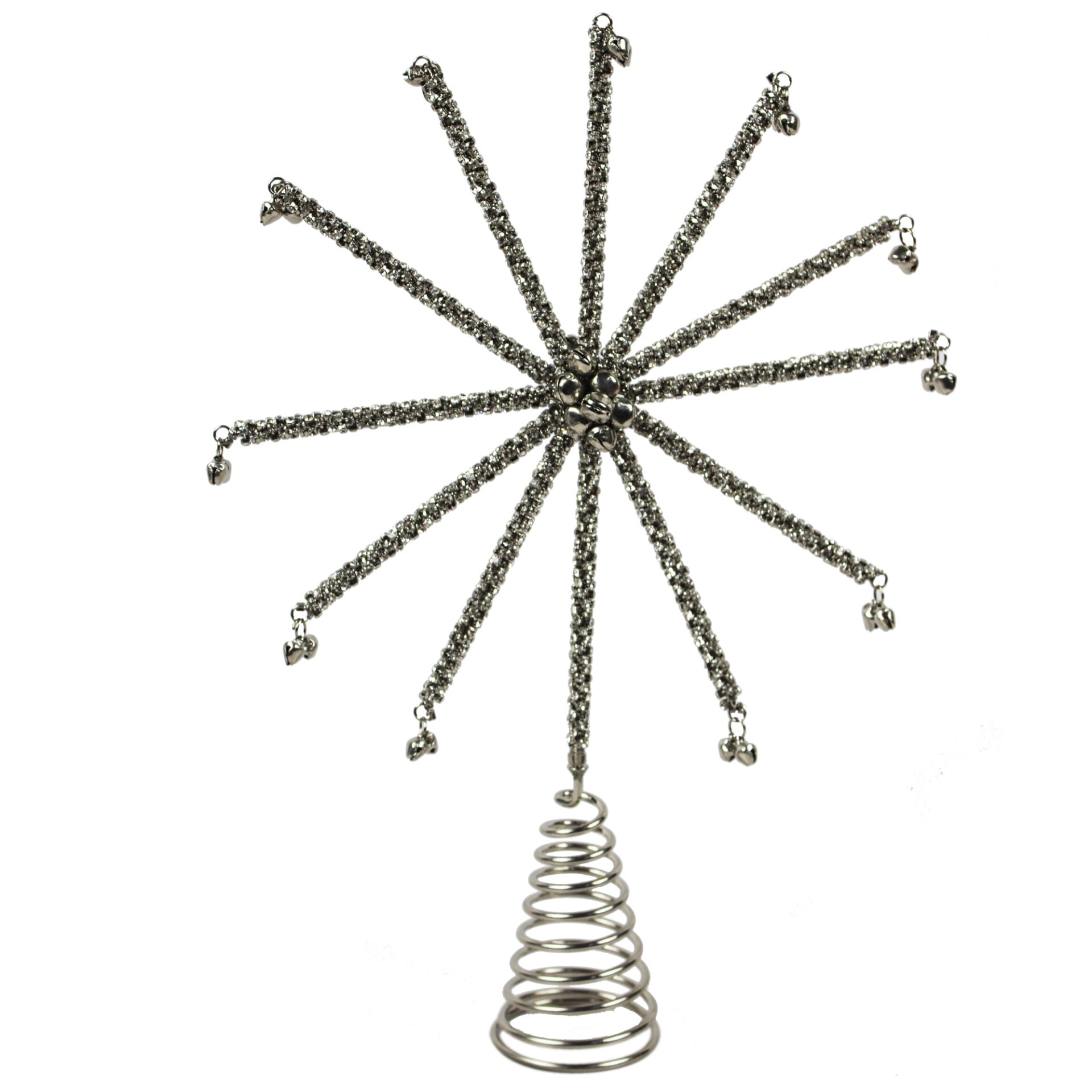 Silver Beaded Christmas Tree Topper