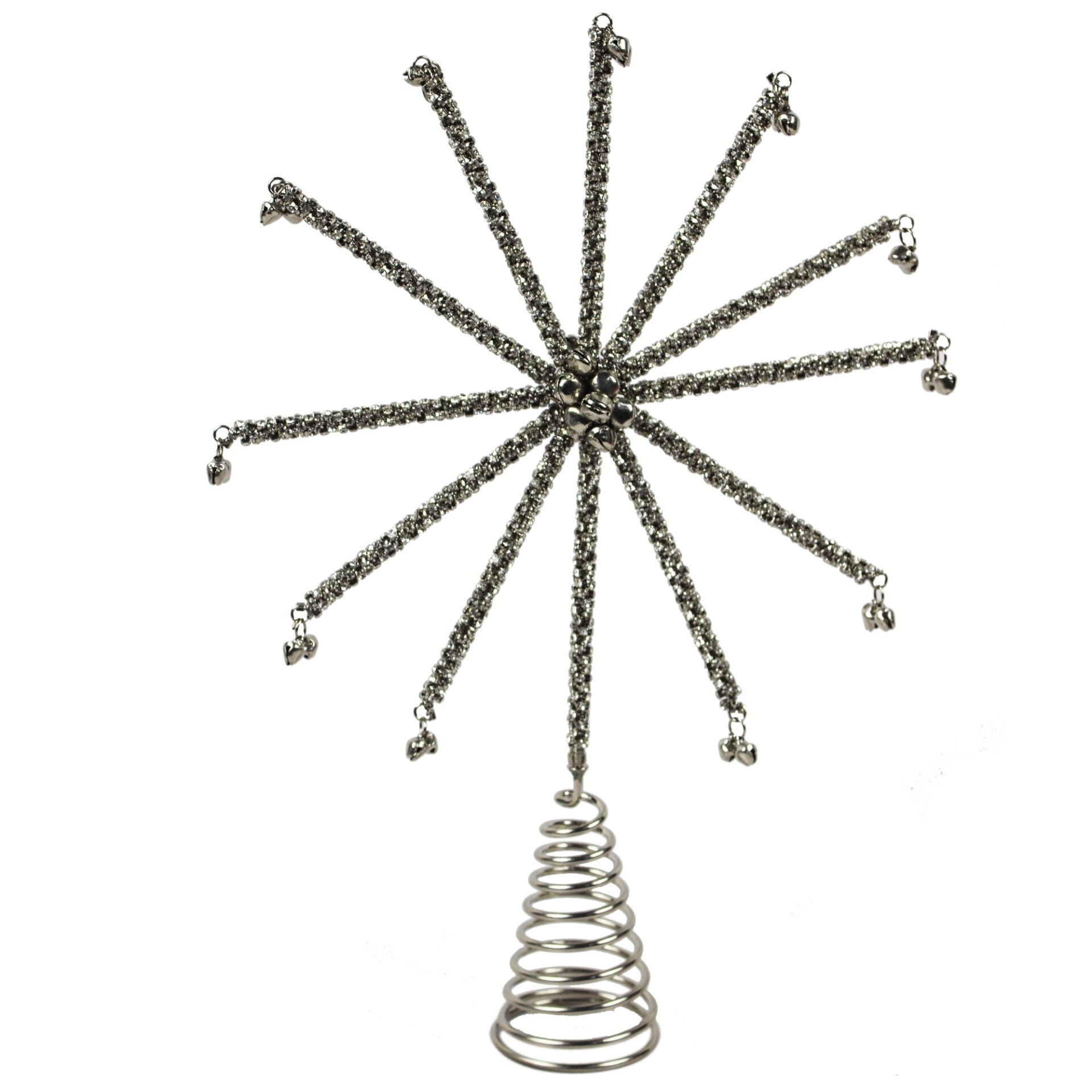 Silver Color Beaded Christmas Tree Topper