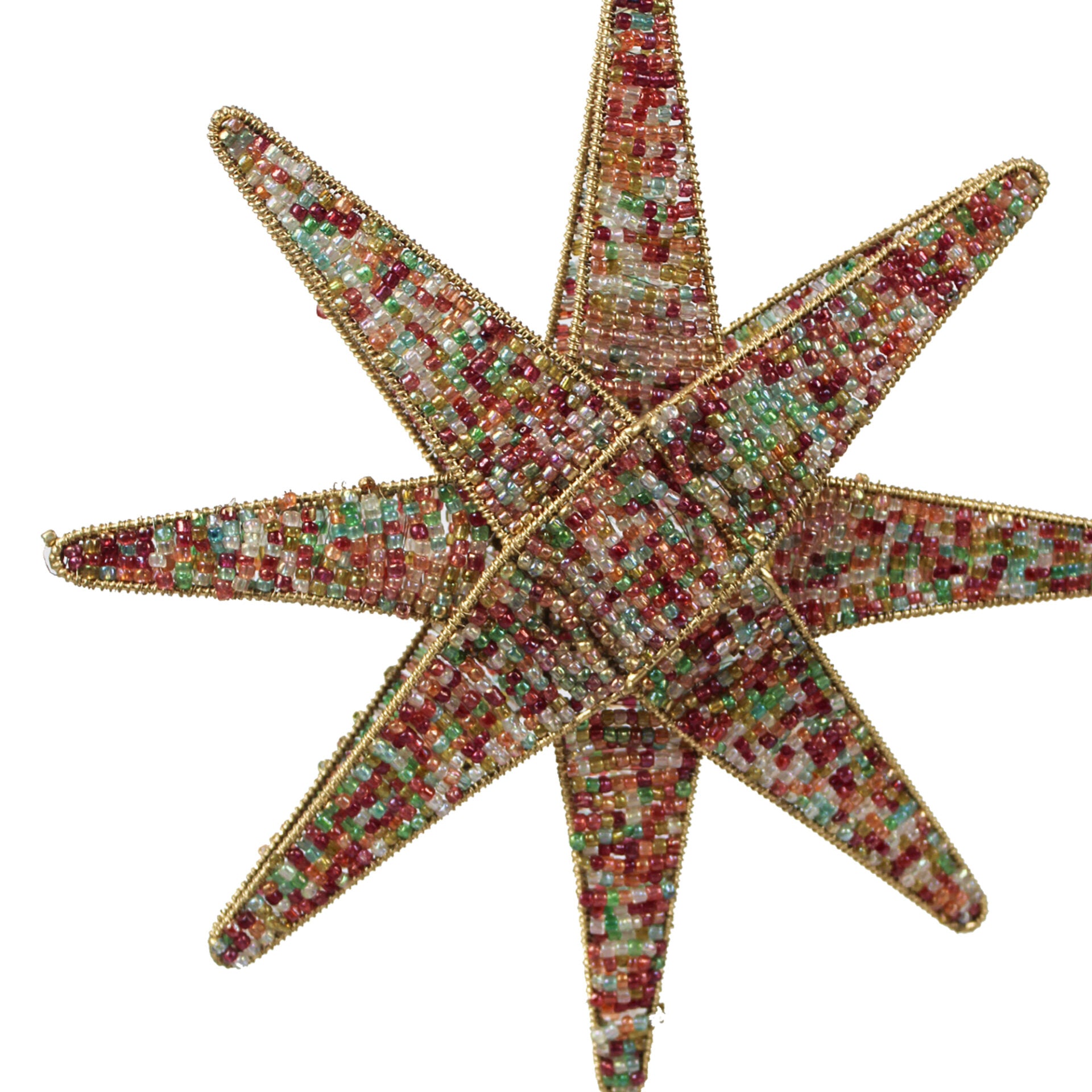 Multicolored Beaded Tree Topper for Christmas Tree Decoration