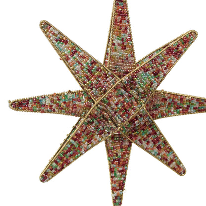 Multicolour Beaded Tree Topper for Christmas Tree Decoration