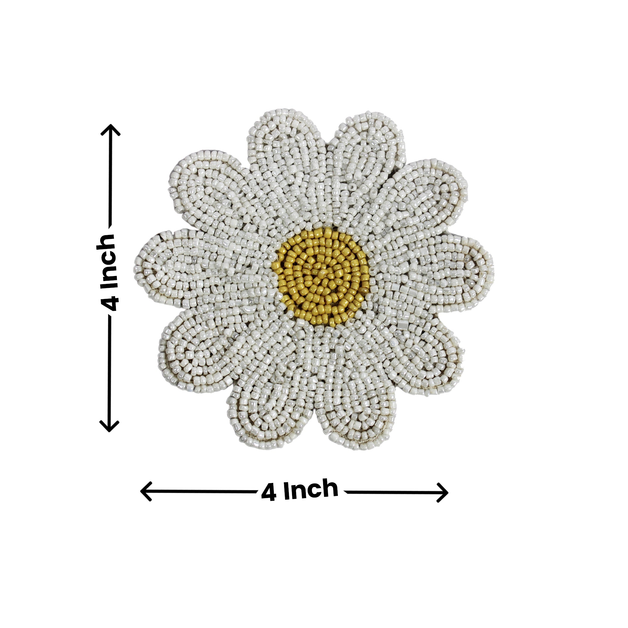 Flower Shaped Beaded Coasters Set of Four