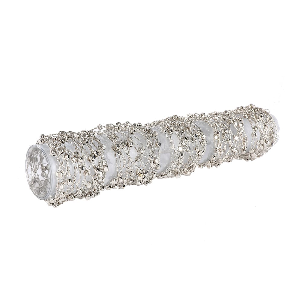 Silver Metal Interlocking Pattern Napkin Ring Set of Four