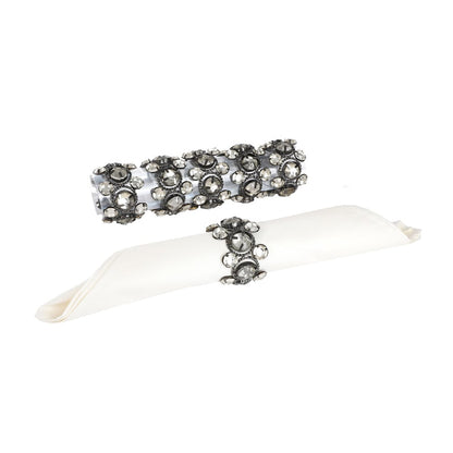 Silver Jewelled Napkin Rings (Set of 4)