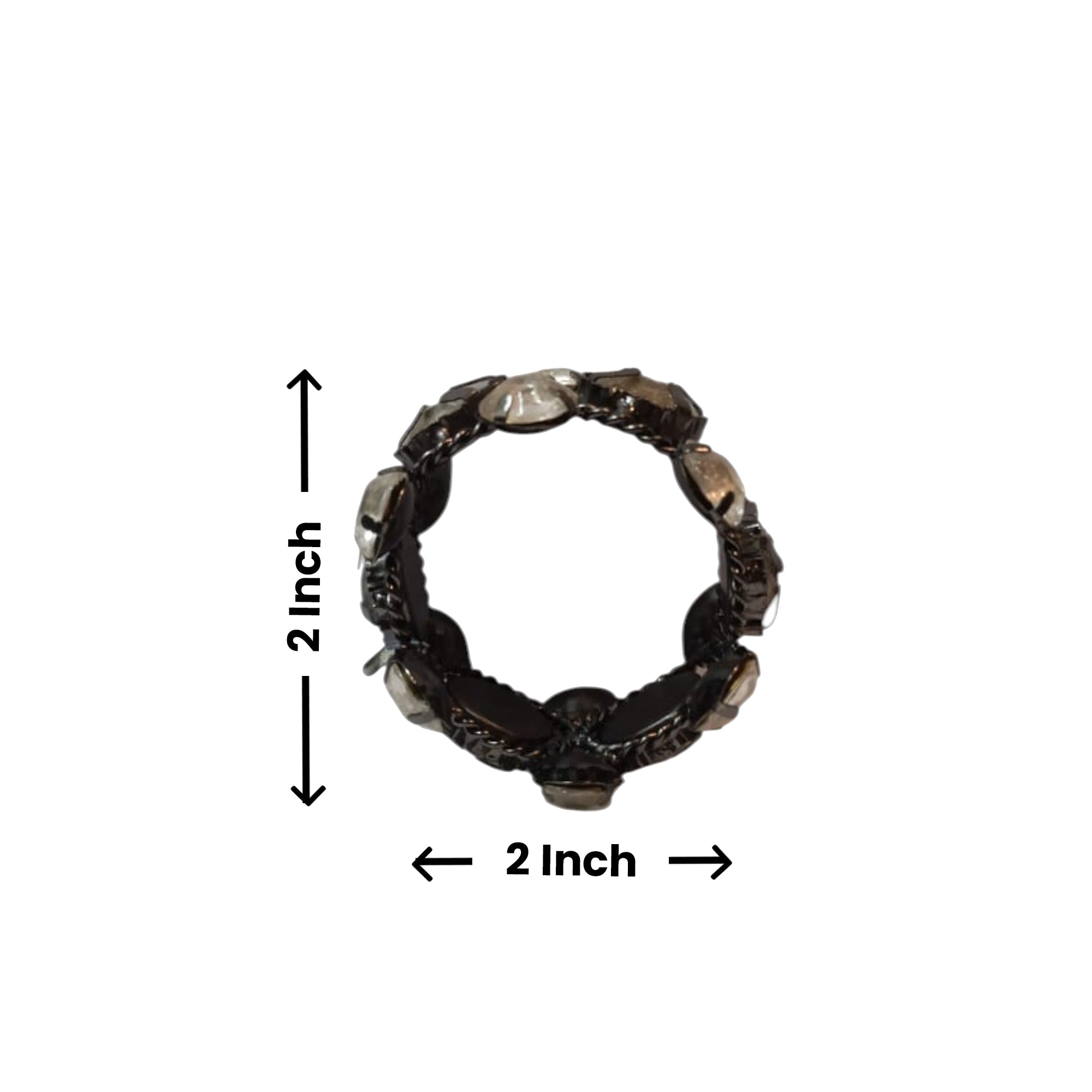 Silver Jewelled Napkin Ring Set of Four