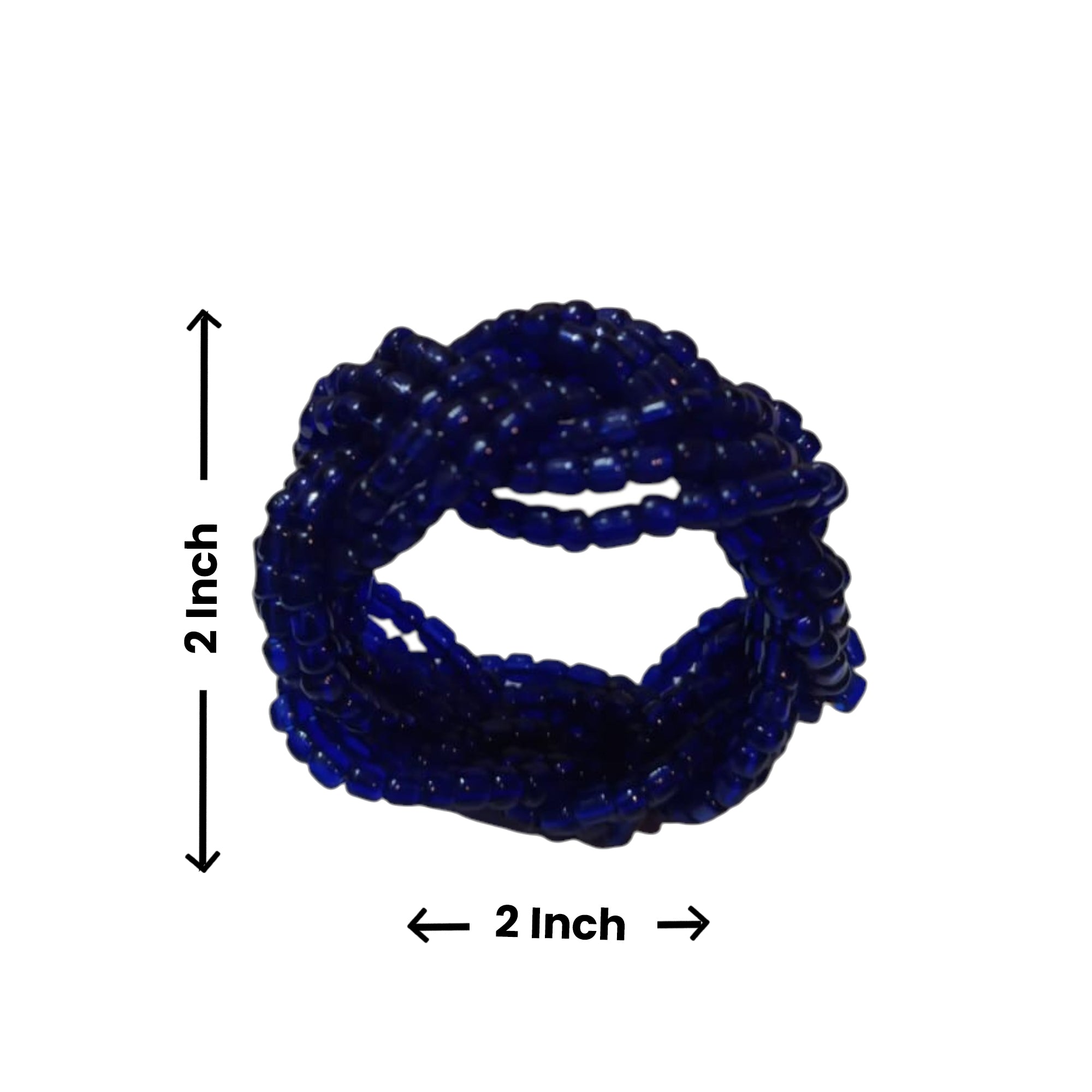 Purple Beaded Interlocking Napkin Rings Set of Four