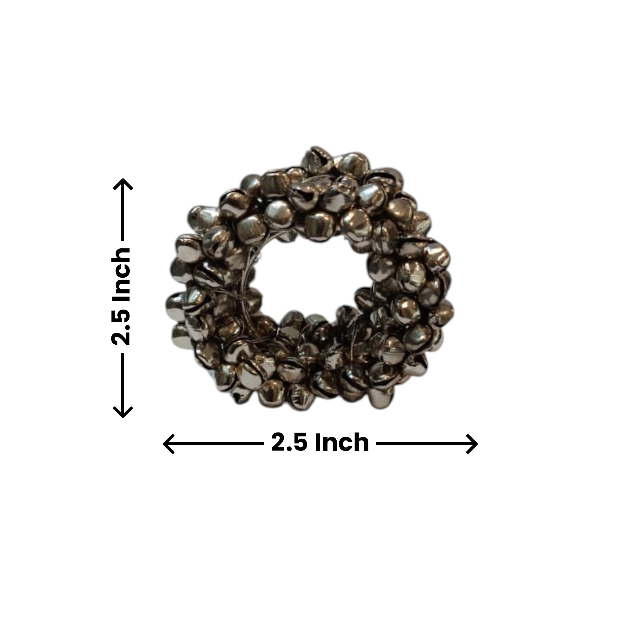 Silver Jingle Bells Napkin Rings Set of Four