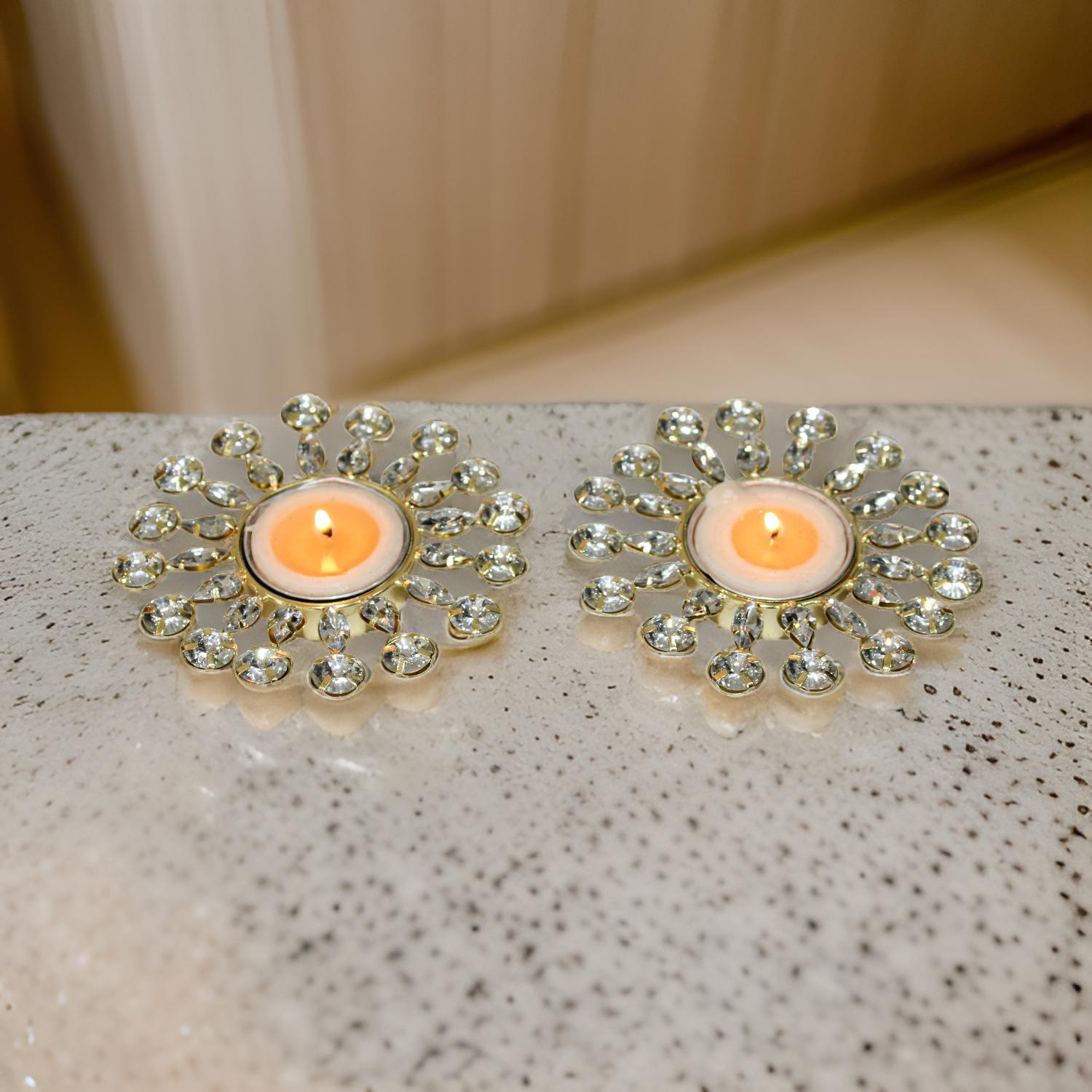 Unique Handcrafted T-Light Holder for Pooja & Decoration (Set of 2)