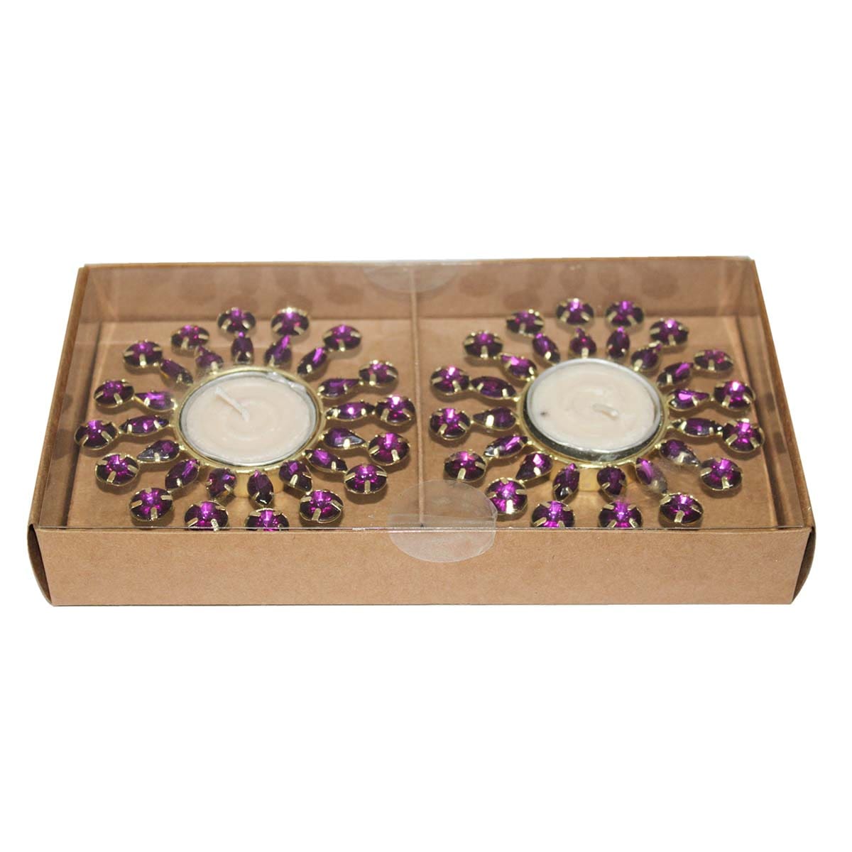 Unique Handcrafted Beaded T-Light Holder Pooja & Decoration (Set of 2)