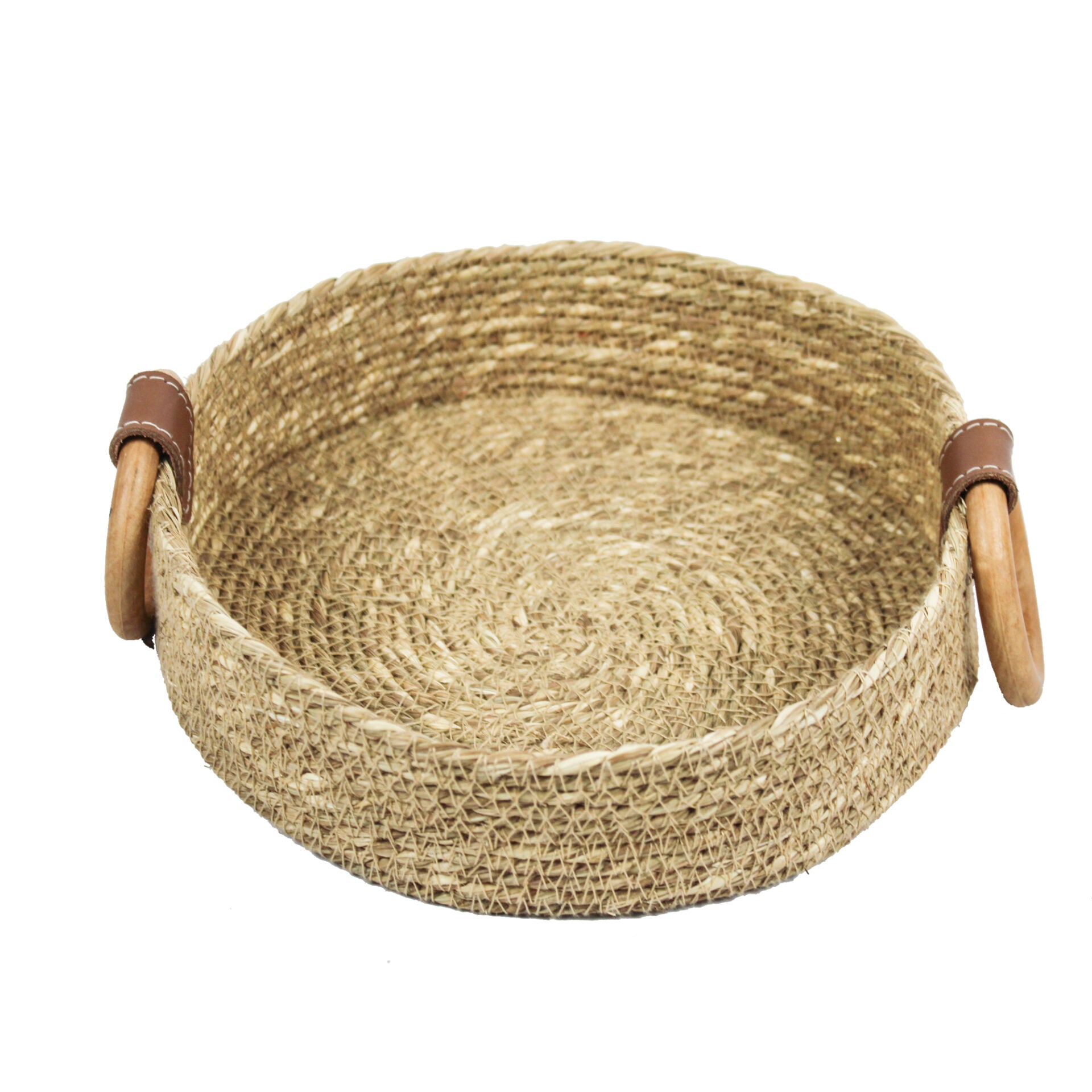 Multipurpose Sea Grass Basket With Wooden Handles